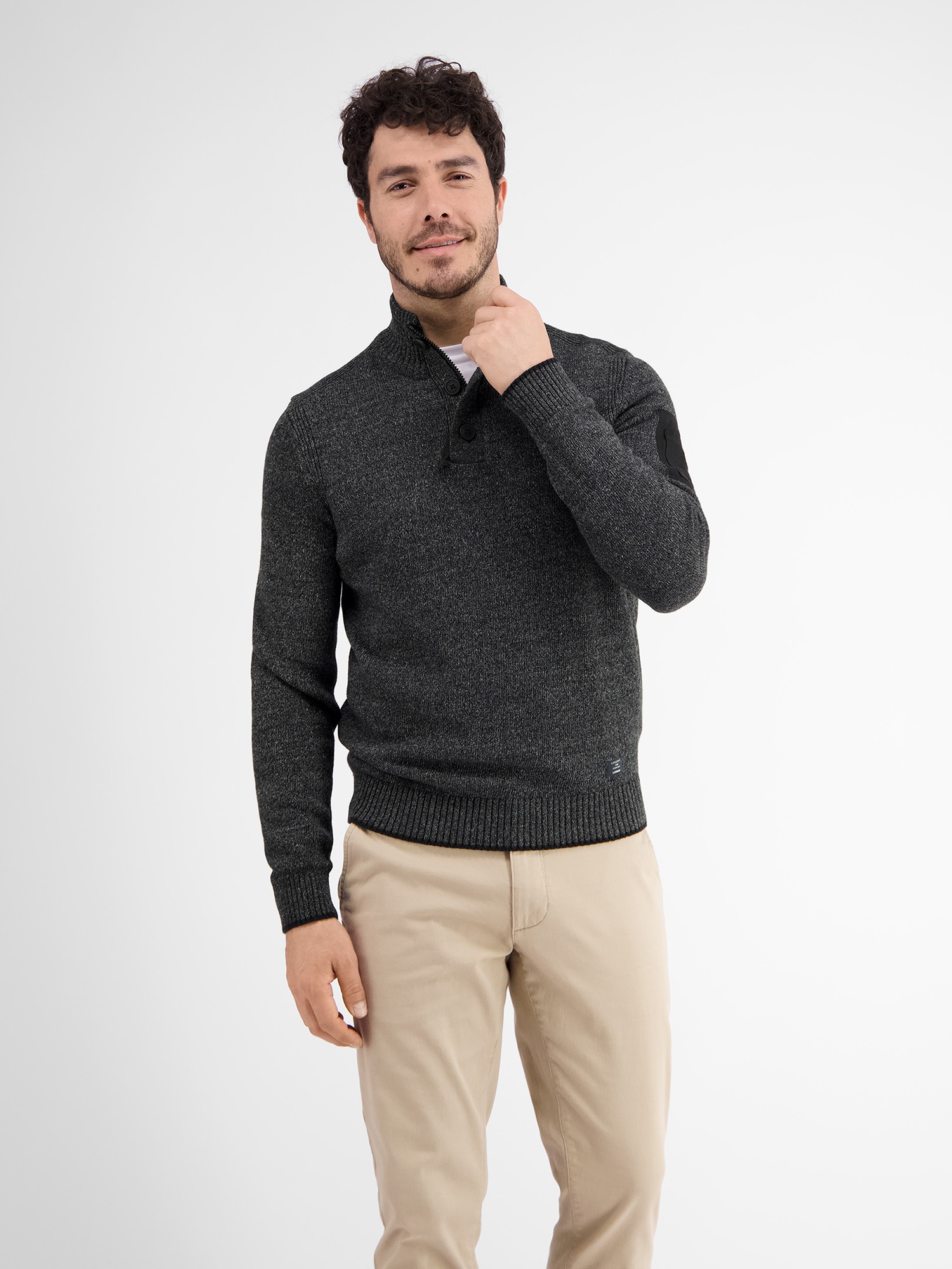 LERROS Strickpullover »LERROS Troyer in lebendiger Strickoptik«