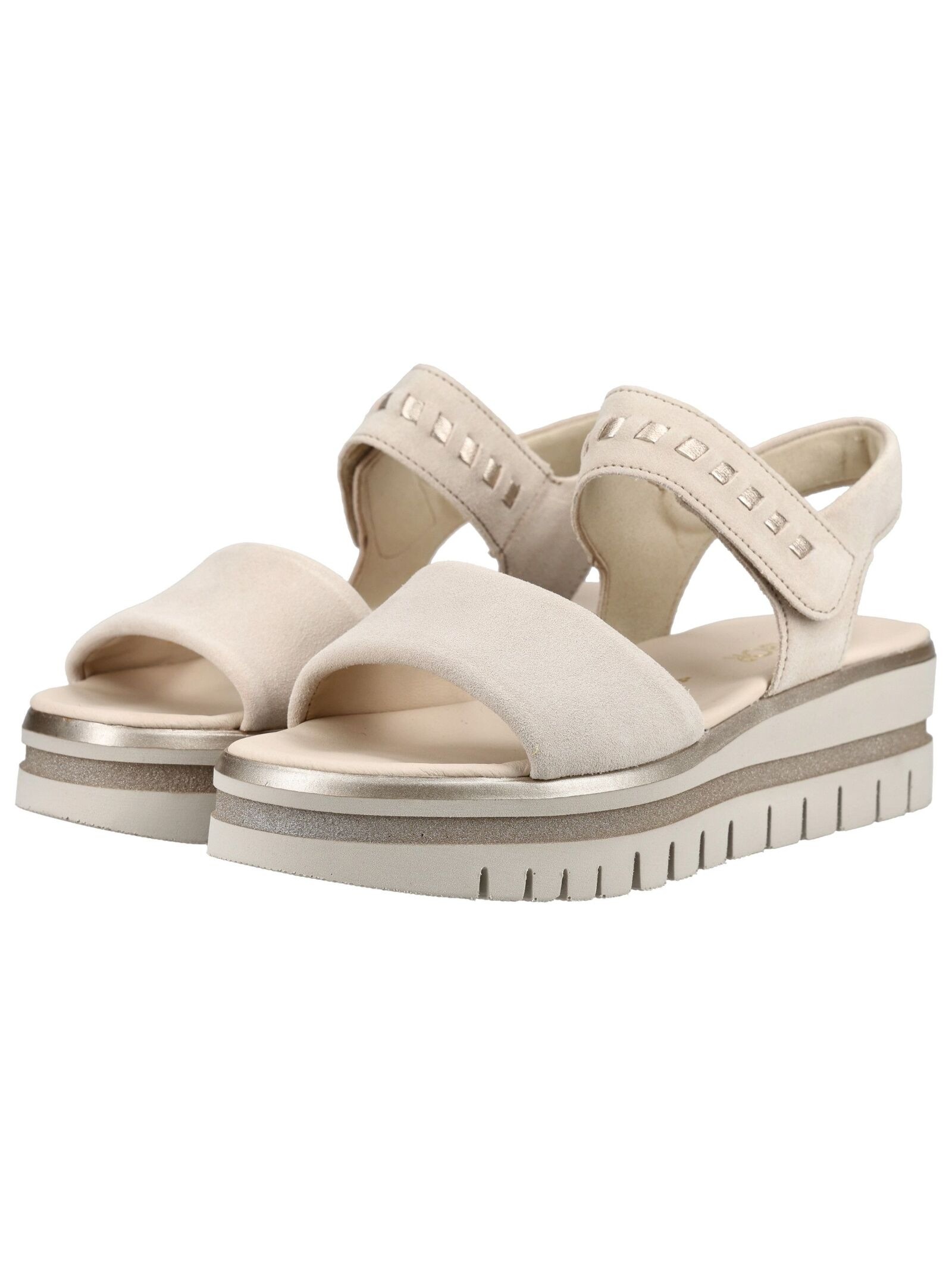 Gabor Wedge Sandal Beige/Gold 40 6