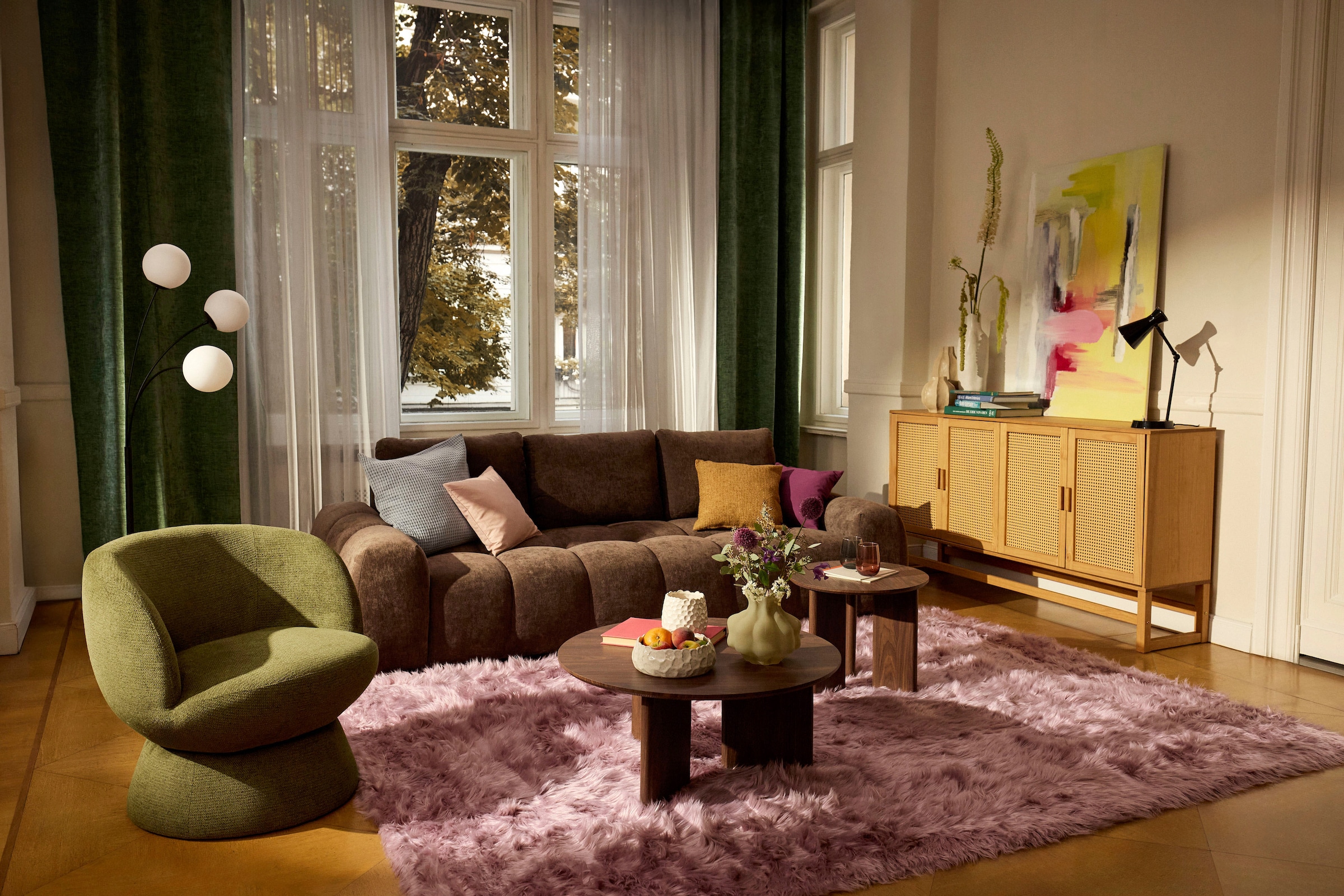 OTTO home Drehsessel »ZAZZA Lese-Sessel, TV-Sessel, Loungesessel« 360° drehbar, feiner Struktur-Bezug