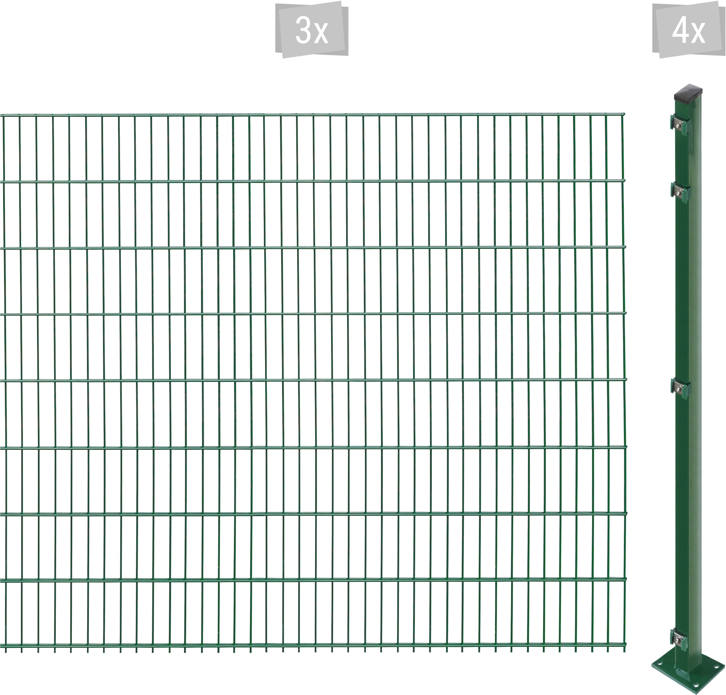 Arvotec Doppelstabmattenzaun »EASY 163 zum Aufschrauben«, Zaunhöhe 163 cm, Zaunlänge 2 - 60 m