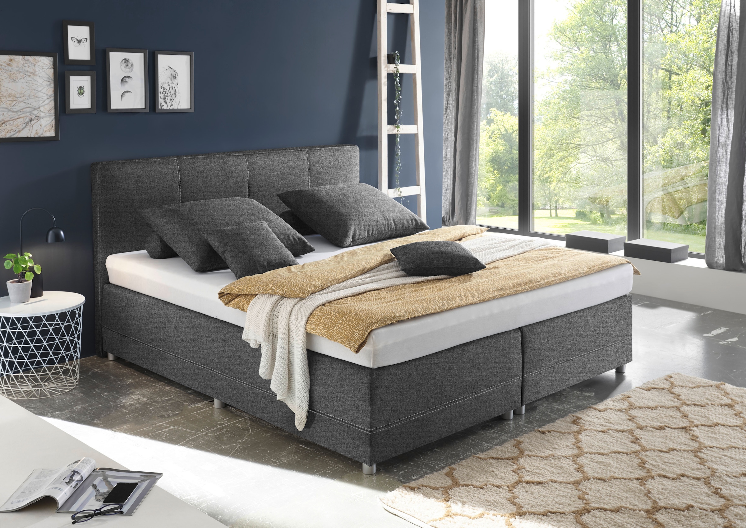 ED EXCITING DESIGN Boxspringbett "Luanda", wahlweise mit Matratze und Topper