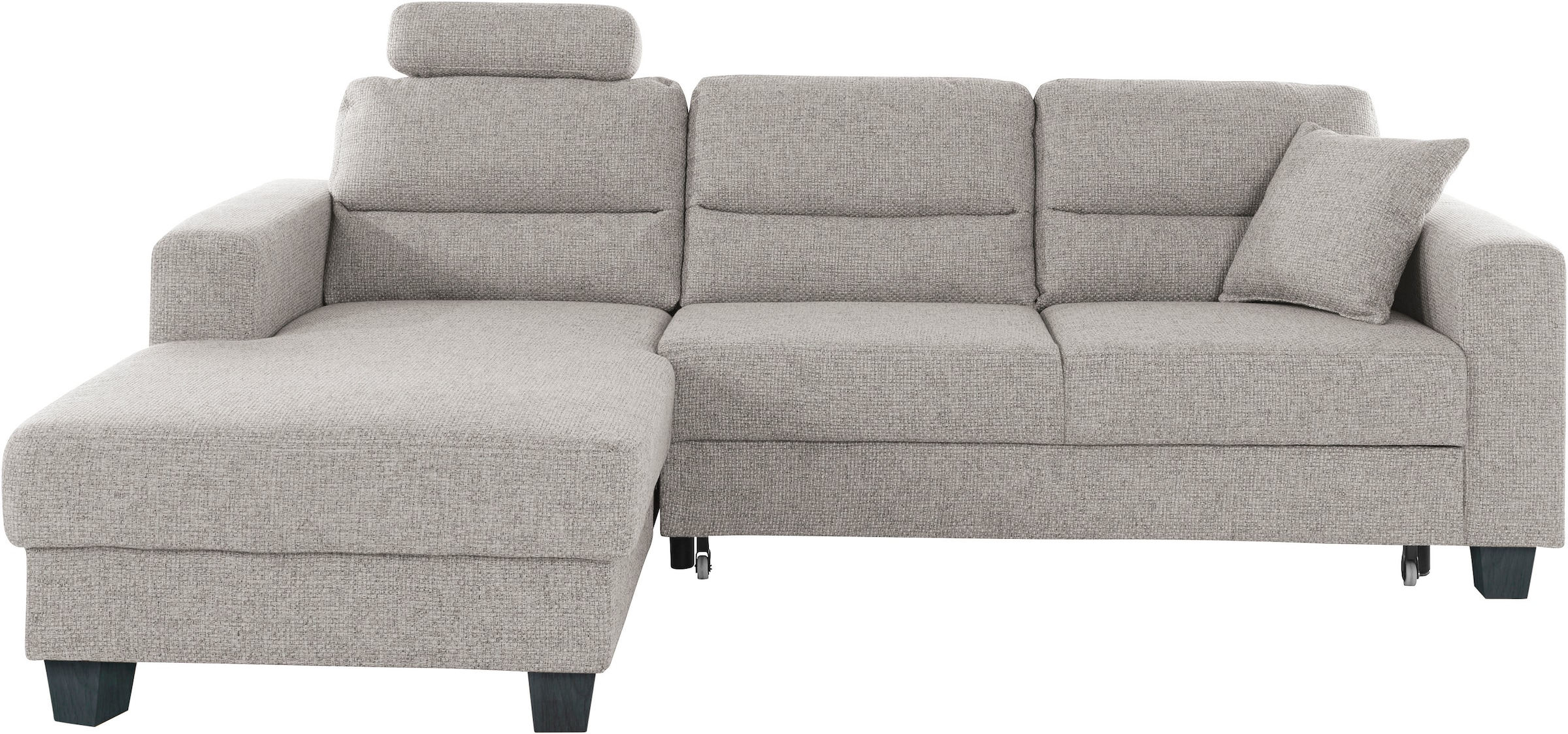 TRENDMANUFAKTUR Ecksofa »Chamber, zeitlos und modern, bequem mit hohem Sitzkomfort, L-Form«, inklusive einer Kopfstütze, wahlweise mit Schlaffunktion