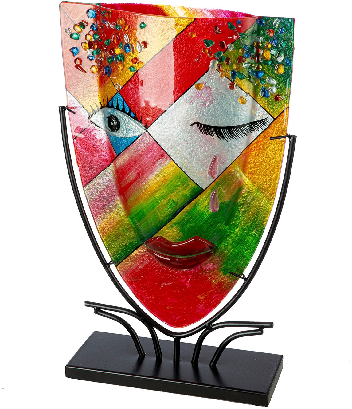 Casablanca by Gilde Tischvase "Gesichtsvase oval Dreaming orange H. 49 cm", günstig online kaufen