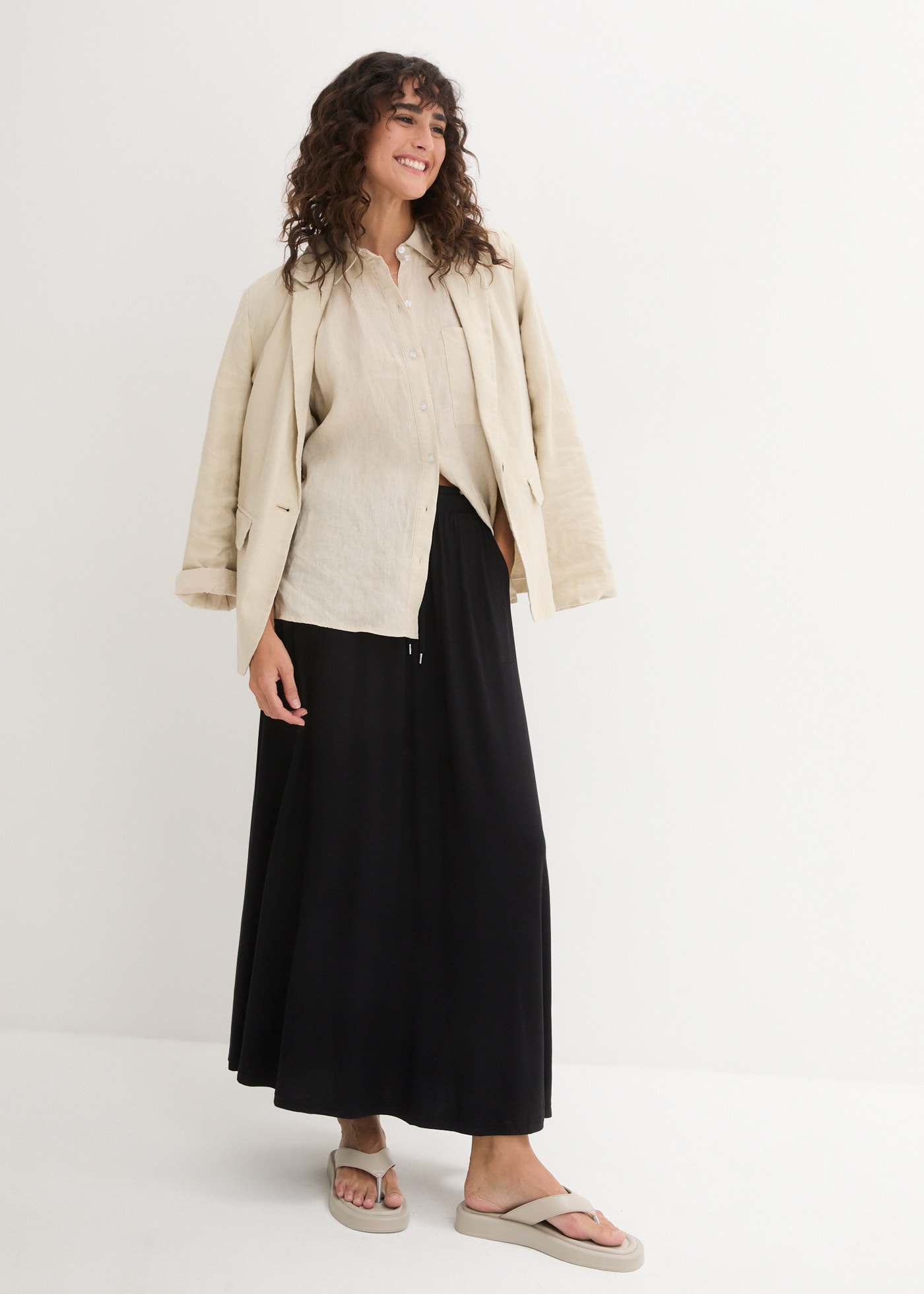 bonprix Jerseyrock »Jersey Rock aus Viskose-Mix« aus Viskosemischung, lockere Passform, unifarbene Optik