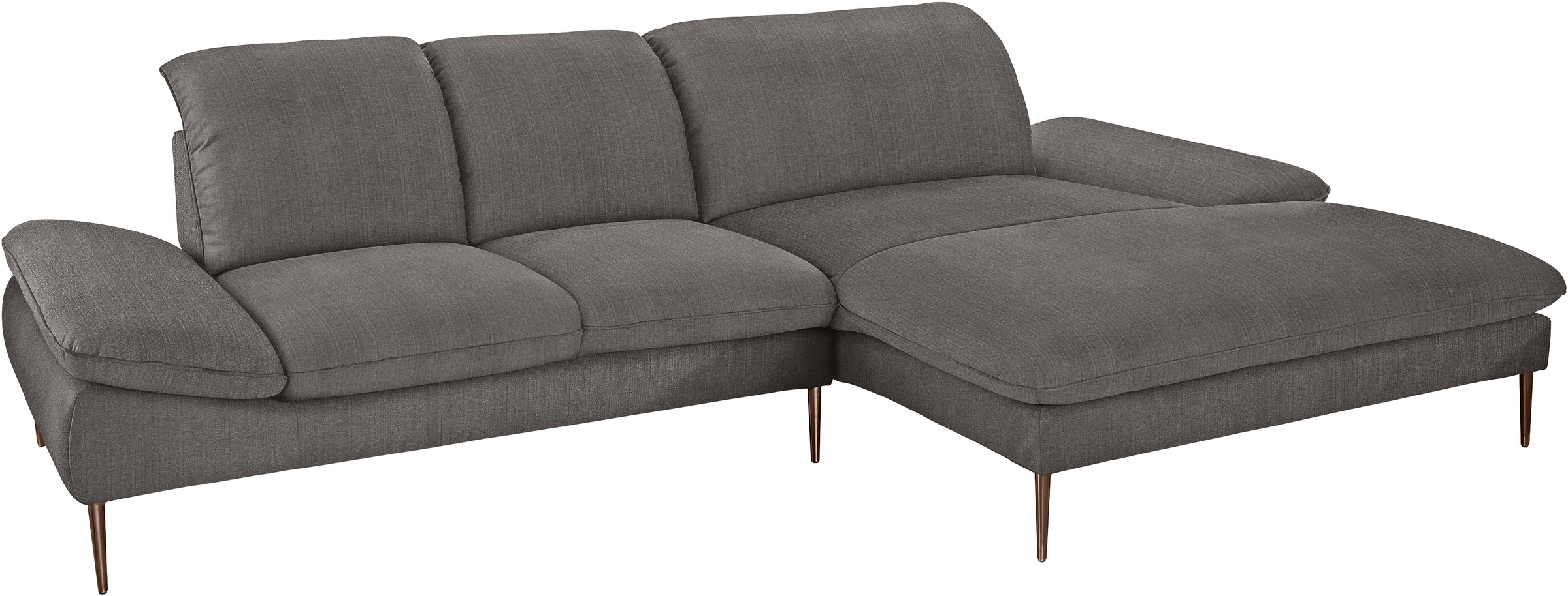 W.SCHILLIG Ecksofa »enjoy&MORE, Designsofa, bequem, zeitlos und elegant, L-Form«, Sitztiefenverstellung, Füße bronze pulverbeschichtet, Breite 310 cm
