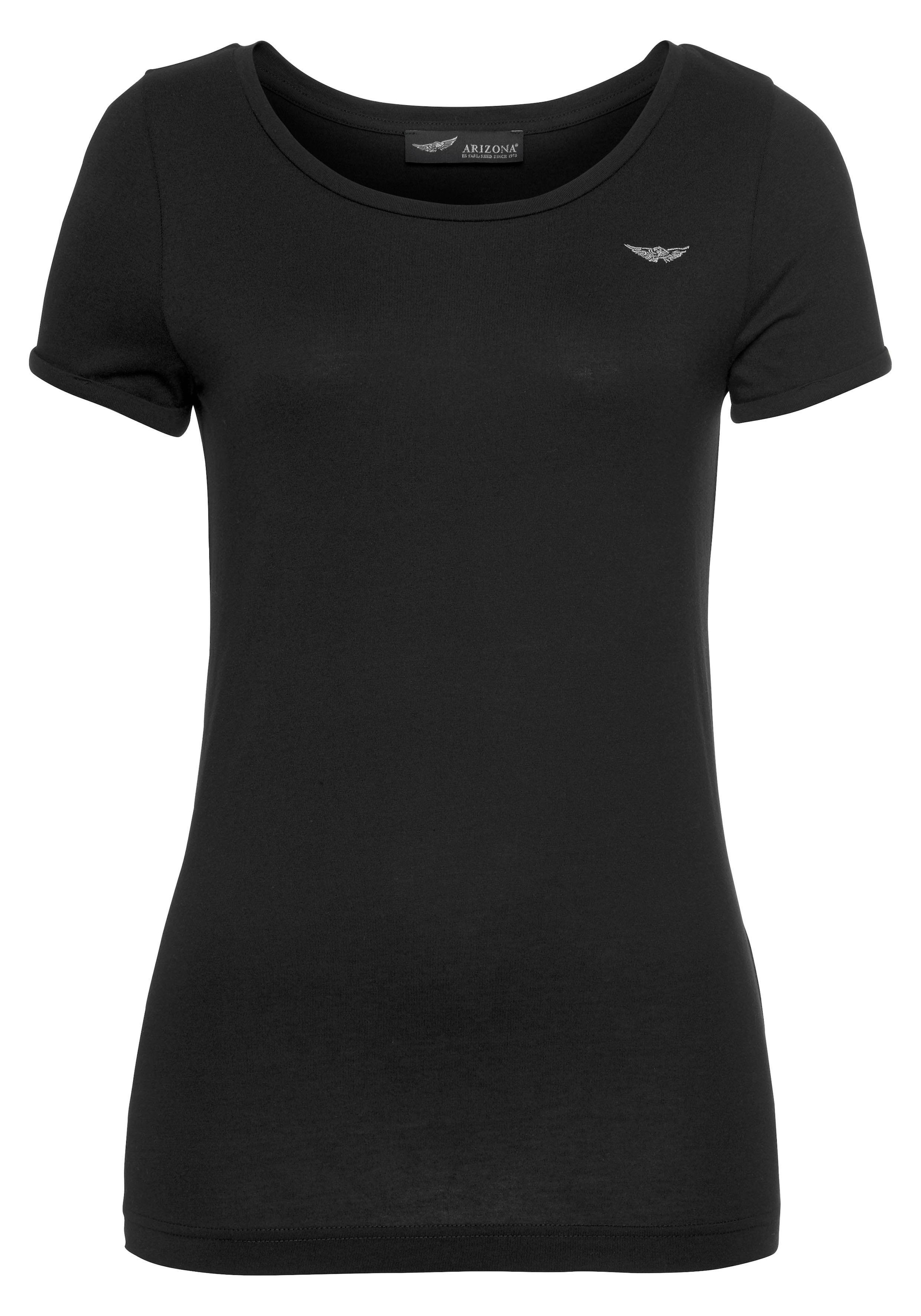 Arizona T-Shirt, Kurzarm, figurbetont, Basic-Stil, aus Baumwollmischung