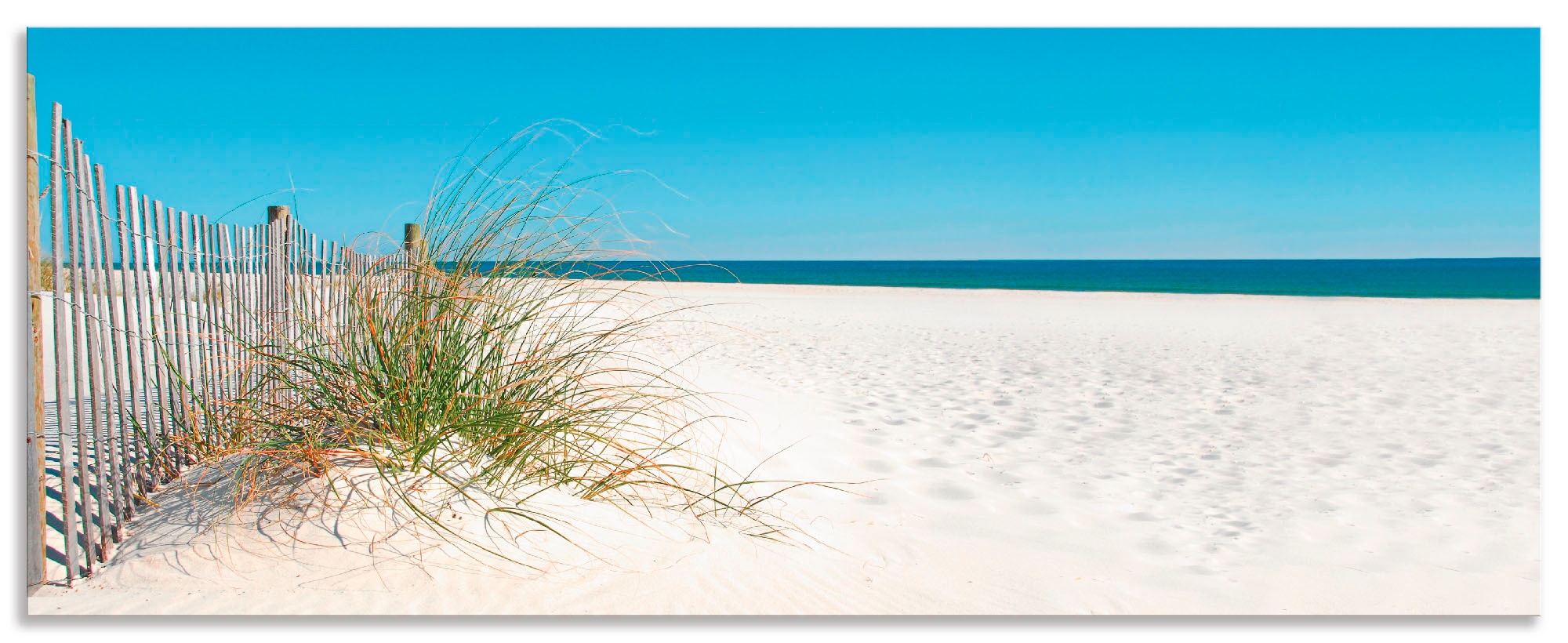 Küchenrückwand »Schöne Sanddüne mit Gräsern und Zaun«, (1 tlg.), Alu Spritzschutz mit...