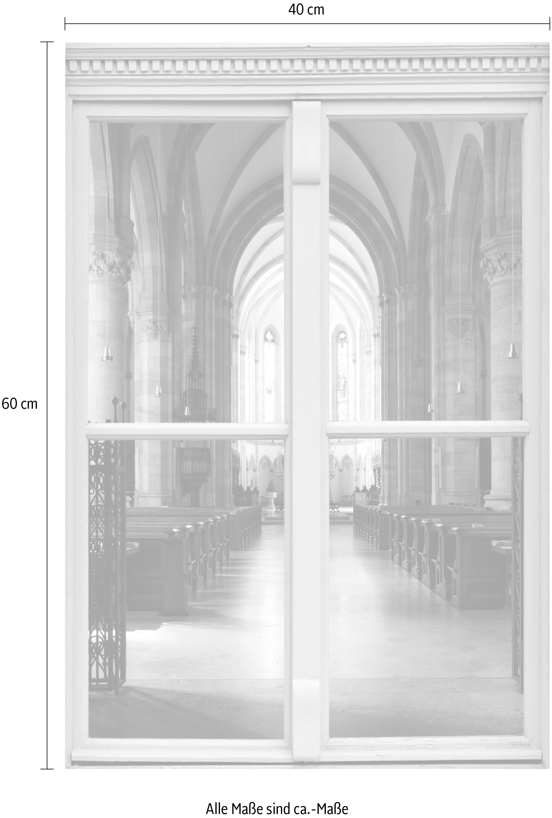 queence Wandsticker »Kirche«, Wandsticker, Wandbild, selbstklebend, 3D, Fenster