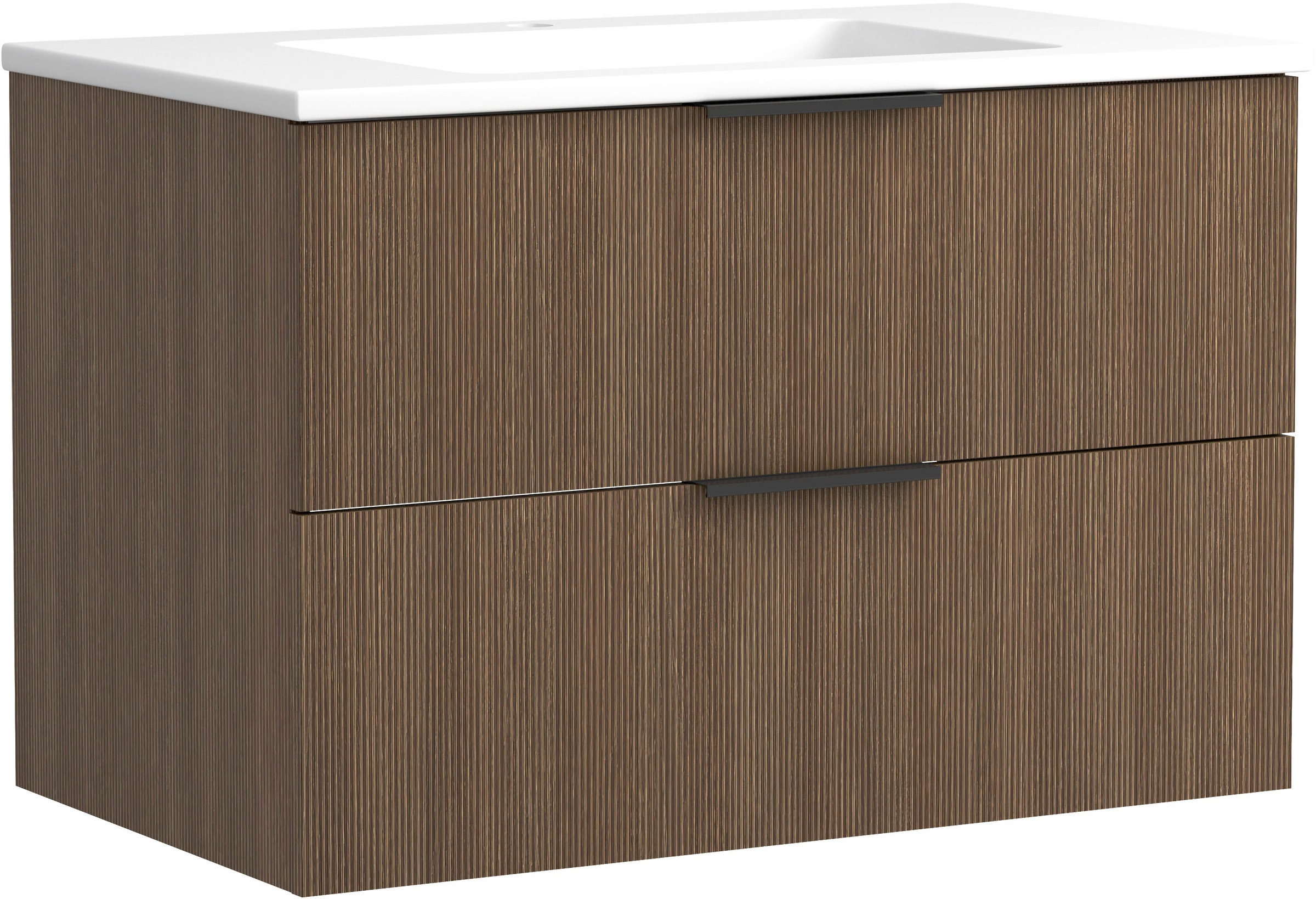 welltime Badmöbel-Set »Welltime, York Waschtisch-Set 80 cm, weißes oder schwarzes Becken«