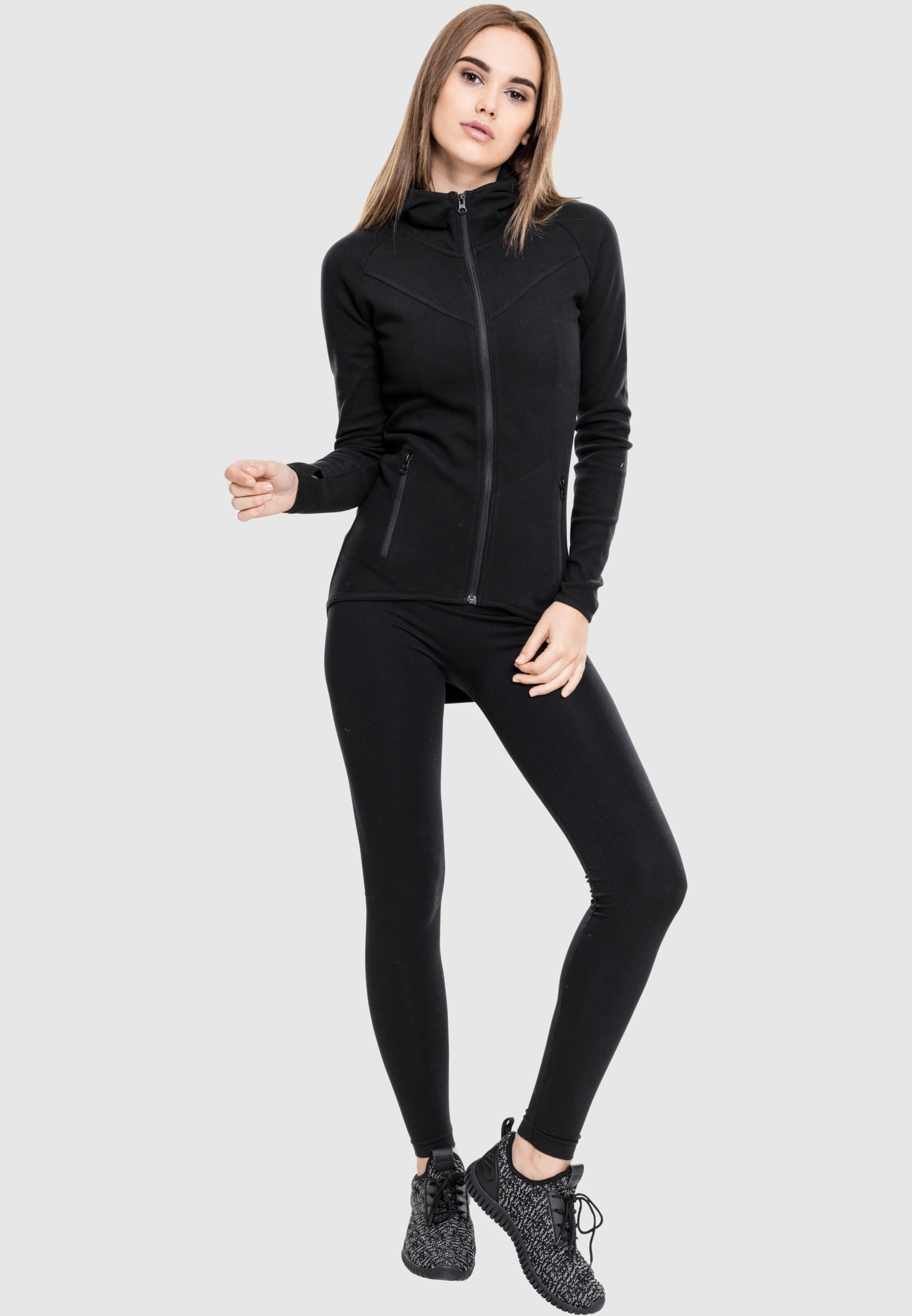 URBAN CLASSICS Sweatjacke »Urban Classics Damen Ladies Athletic Interlock Zip Hoody«