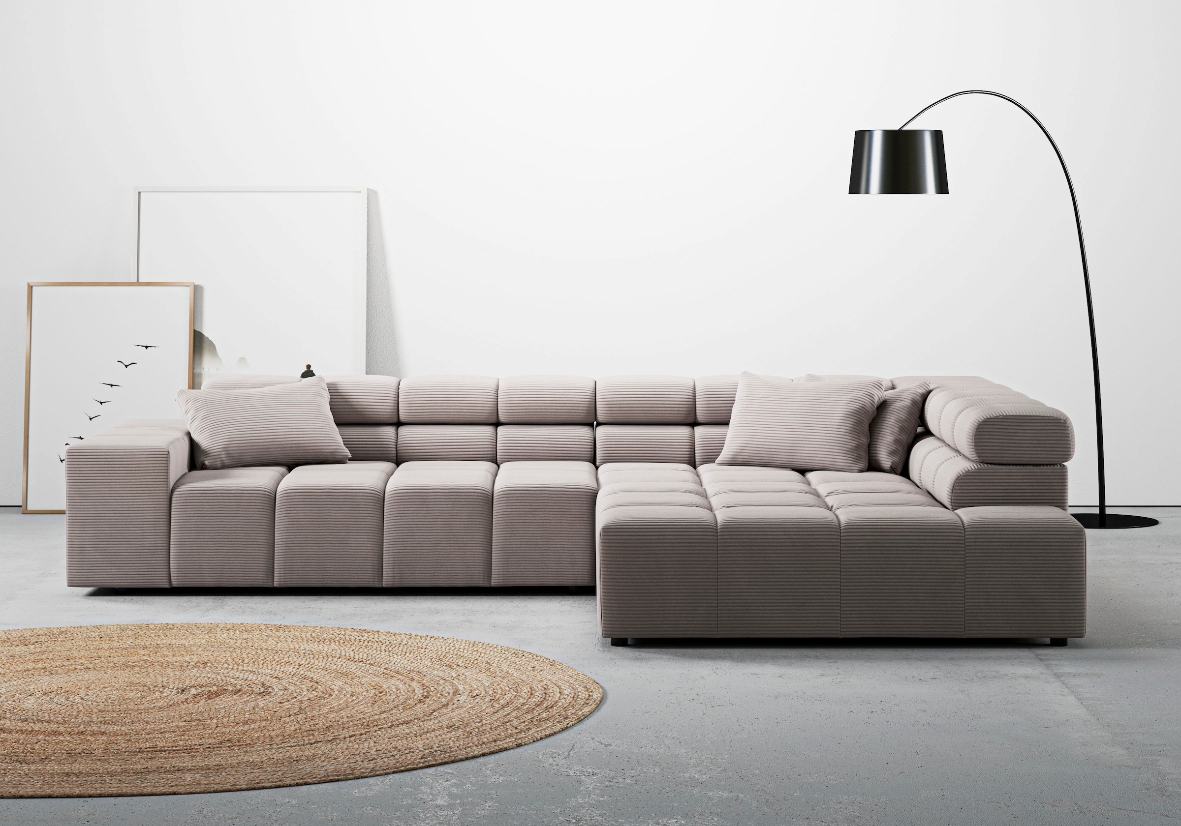 INOSIGN Ecksofa »Ancona incl. Kopfteilverstellung, OTTOs Choice, Breite 319cm, L-Form«, wahlweise motorische Sitztiefenverstellung, auch in Cord + Easy Care