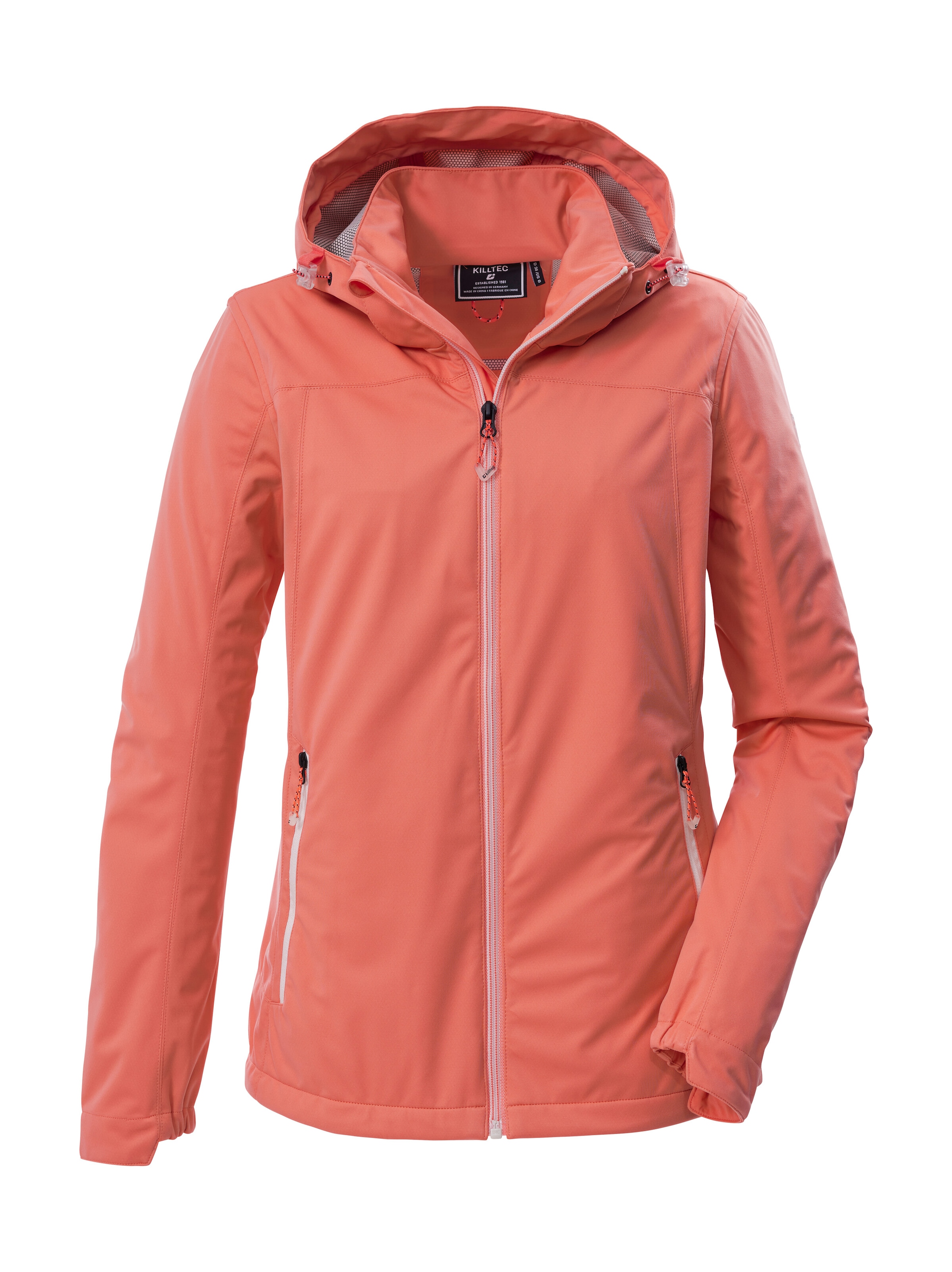 Killtec Softshelljacke "KOS 69 WMN SFTSHLL JCKT" Winddichte, wasserabweisende Damenjacke mit abnehmbarer Kapuze