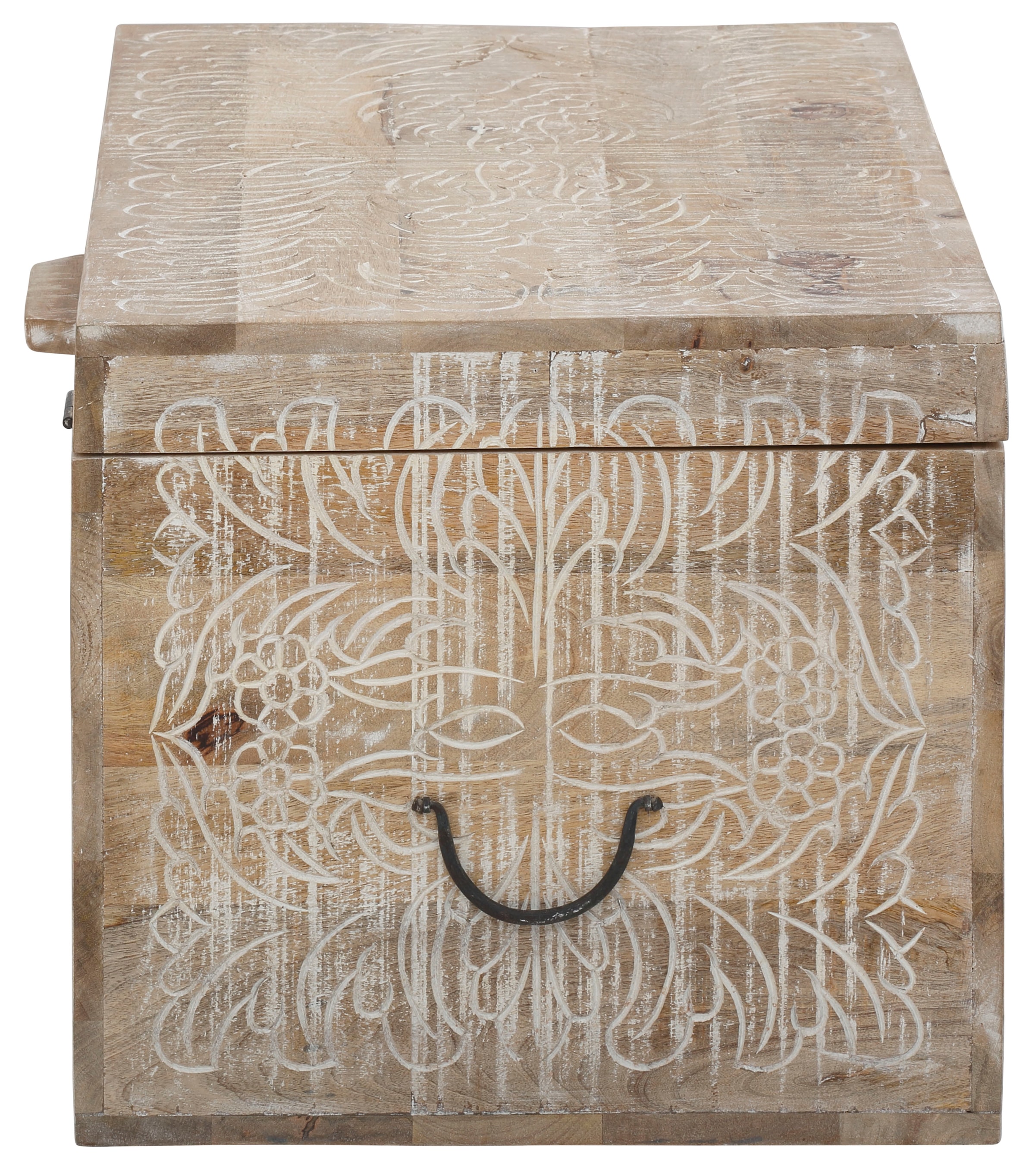 Home affaire Truhentisch »Lavin«, Mangoholz, mit dekorativen Schnitzereien,  Handgefertigt, Breite 90 cm kaufen | BAUR