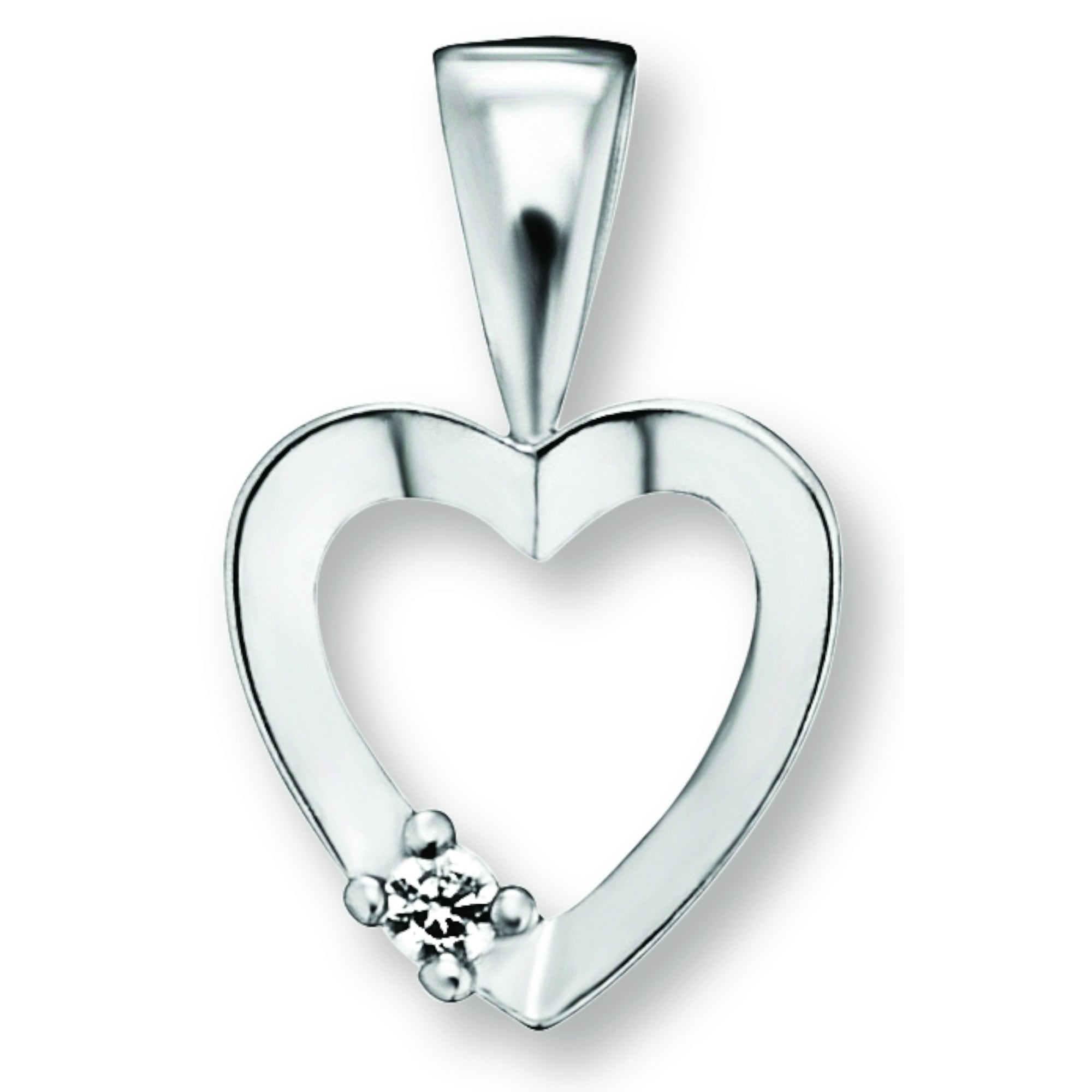 Kettenanhänger ONE ELEMENT "Zirkonia Herz Herz Anhänger aus 925 Silber", silber, Schmuckanhänger, Damen, Silber 925 (Sterlingsilber), Kettenanhänger, Ein Geschenk von Herzen – zart, elegant & voller Symbolik