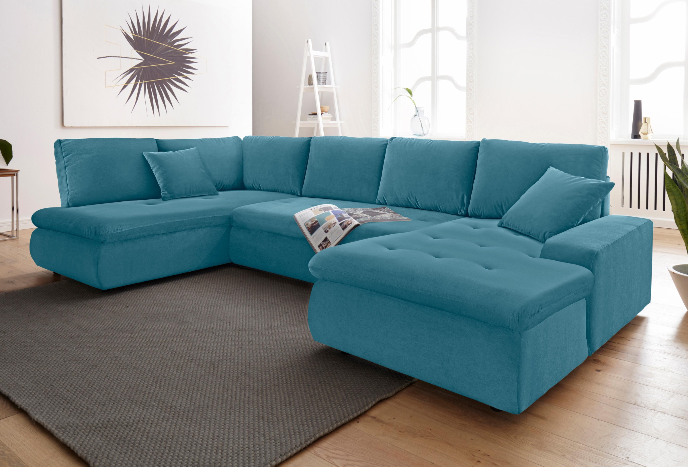 TRENDMANUFAKTUR Wohnlandschaft »Indie II, tolle Detailverarbeitung, bequem und komfortabel im Sitz«, wahlweise mit Bettfunktion, U-Form
