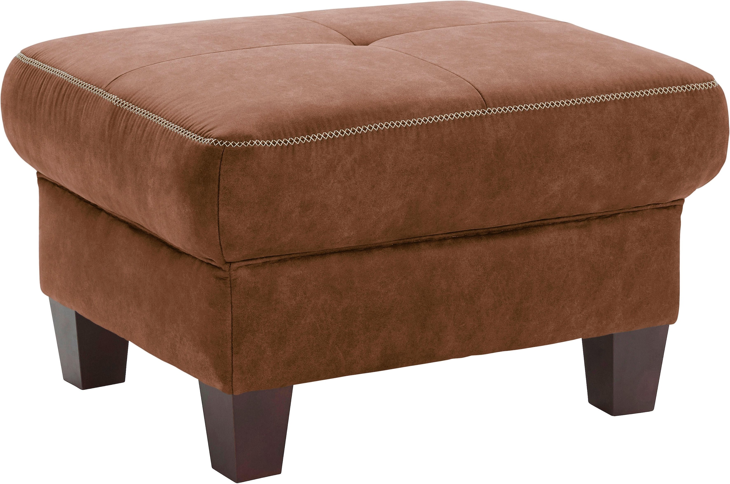 Home affaire Polsterhocker "Varese" Kreuznaht in beige günstig online kaufen