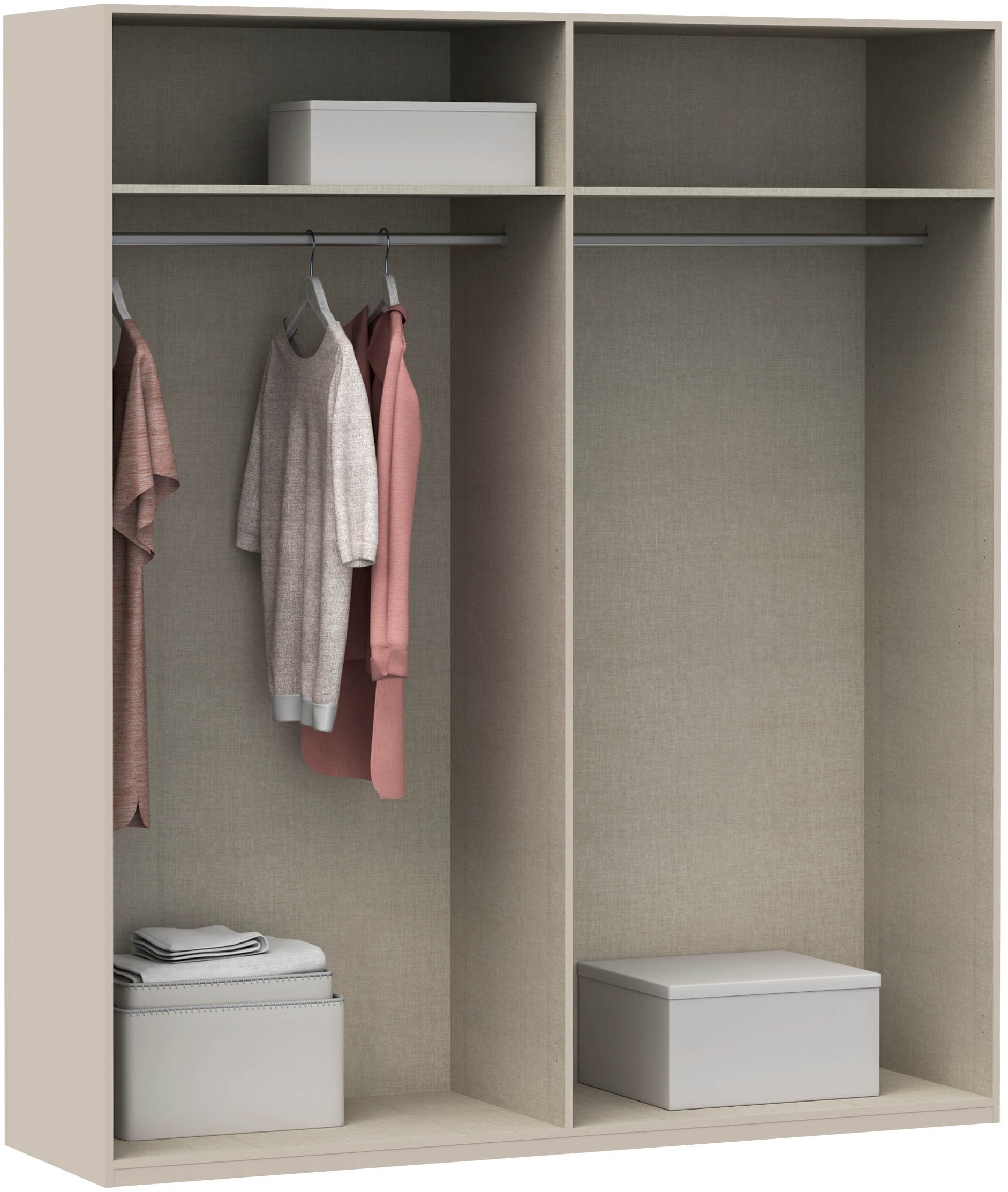 FORTE Drehtürenschrank, Höhe 2,10 mtr., stehende Montage, Grifflos