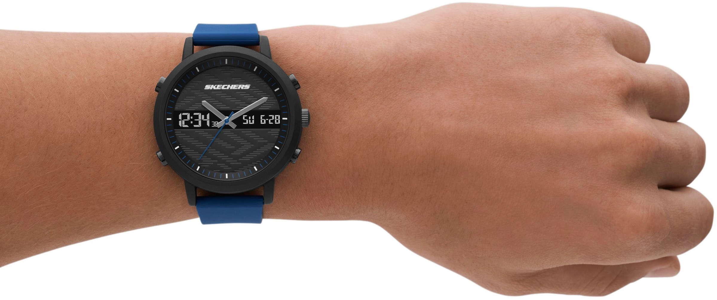 Skechers Chronograph »LAWNDALE«, Quarzuhr, Armbanduhr, Herrenuhr, Silikonarmband, digital,Stoppfunktion