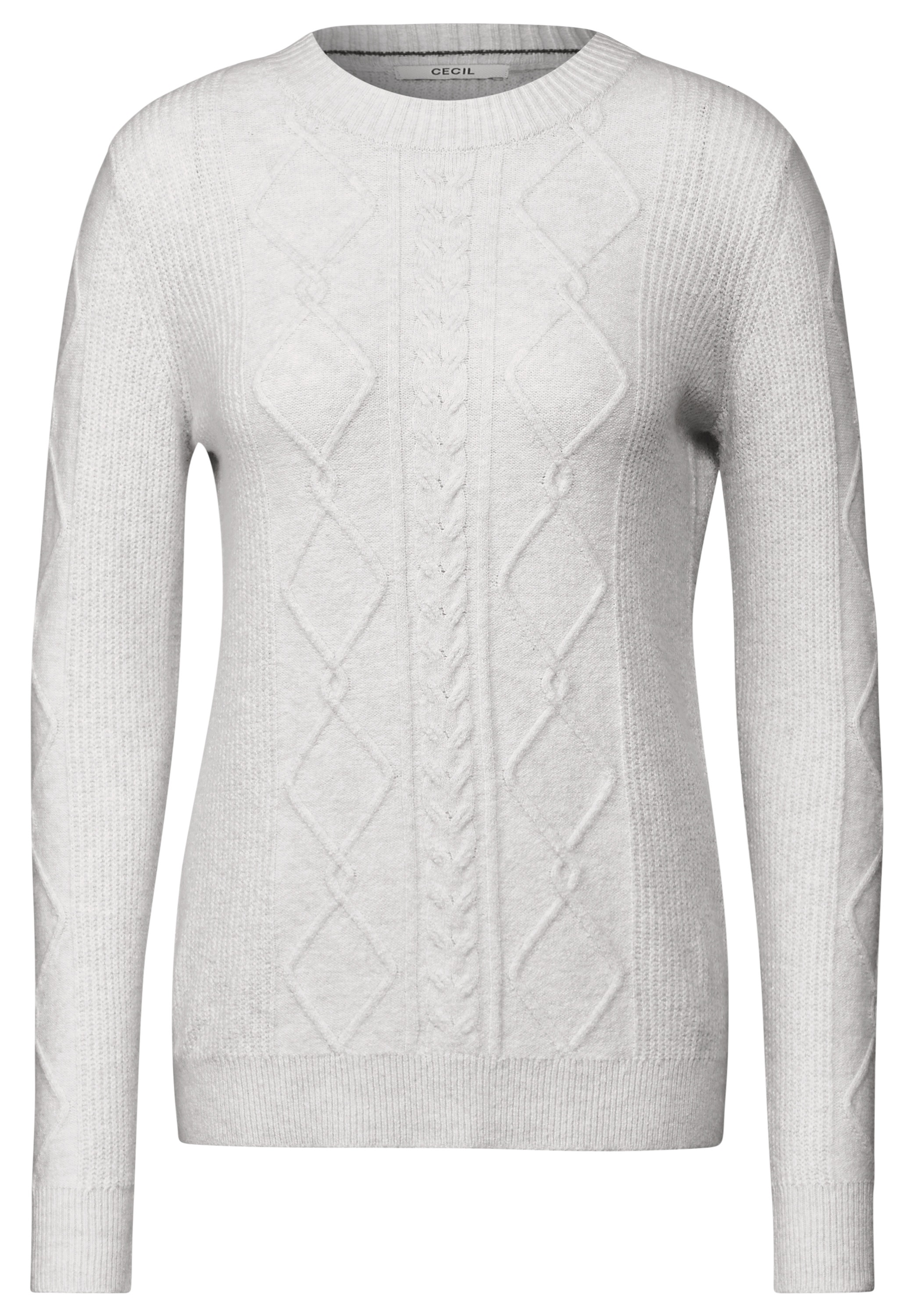 CECIL Knitted Sweater Women's White Silver Melange XXL 3