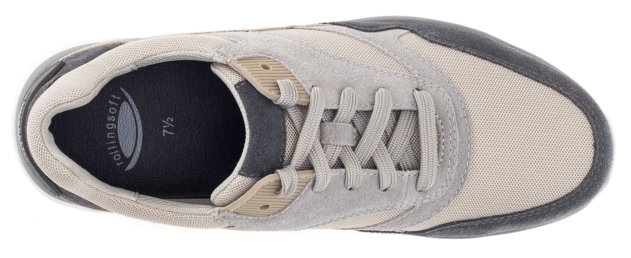 Gabor Rollingsoft Keilsneaker, Freizeitschuh, Halbschuh, Schnürschuh mit Wechselfußbett, Weite G