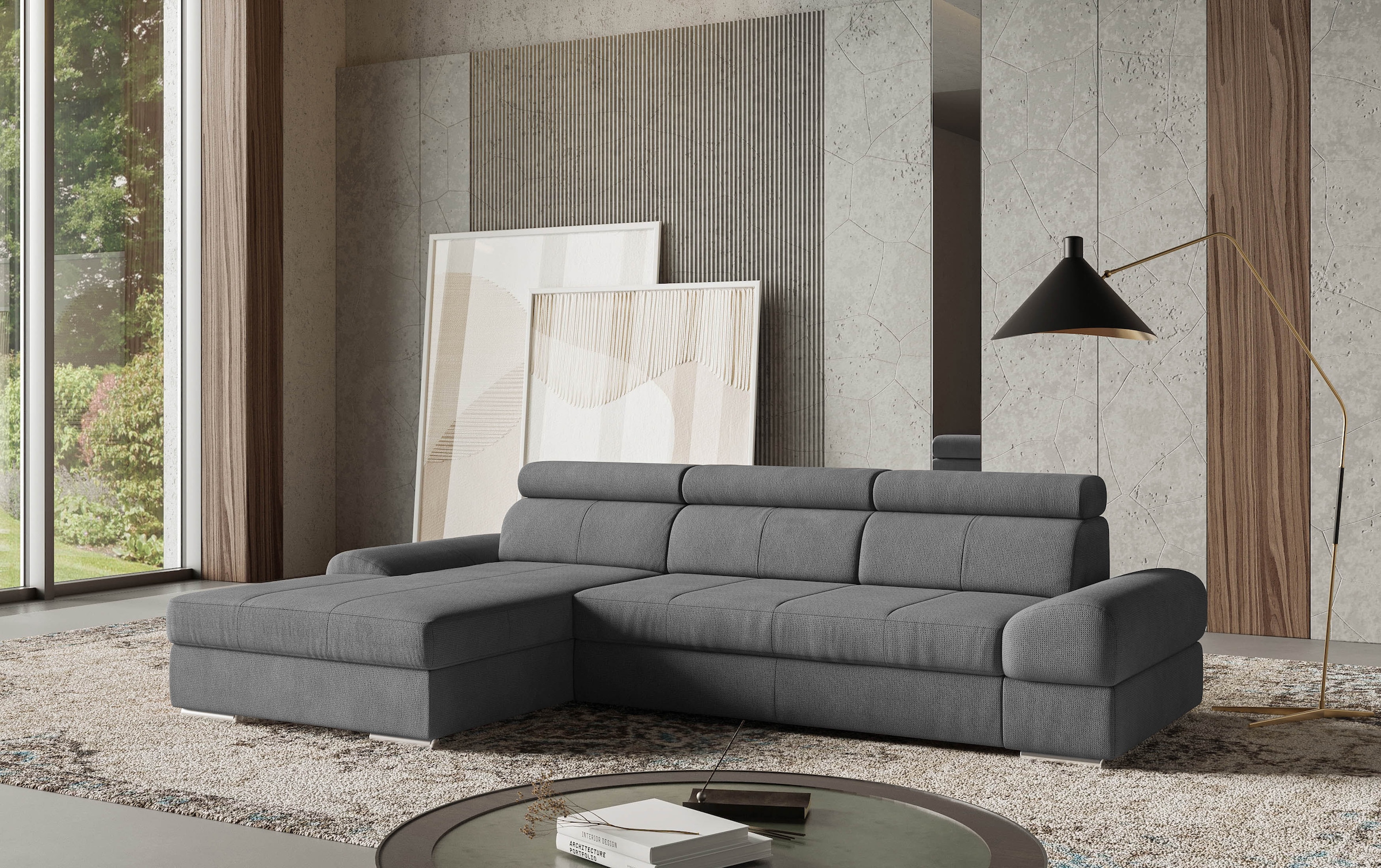 sit&more Ecksofa "Broadway L-Form" inklusive Kopfteilverstellung, wahlweise mit Schlaffunktion