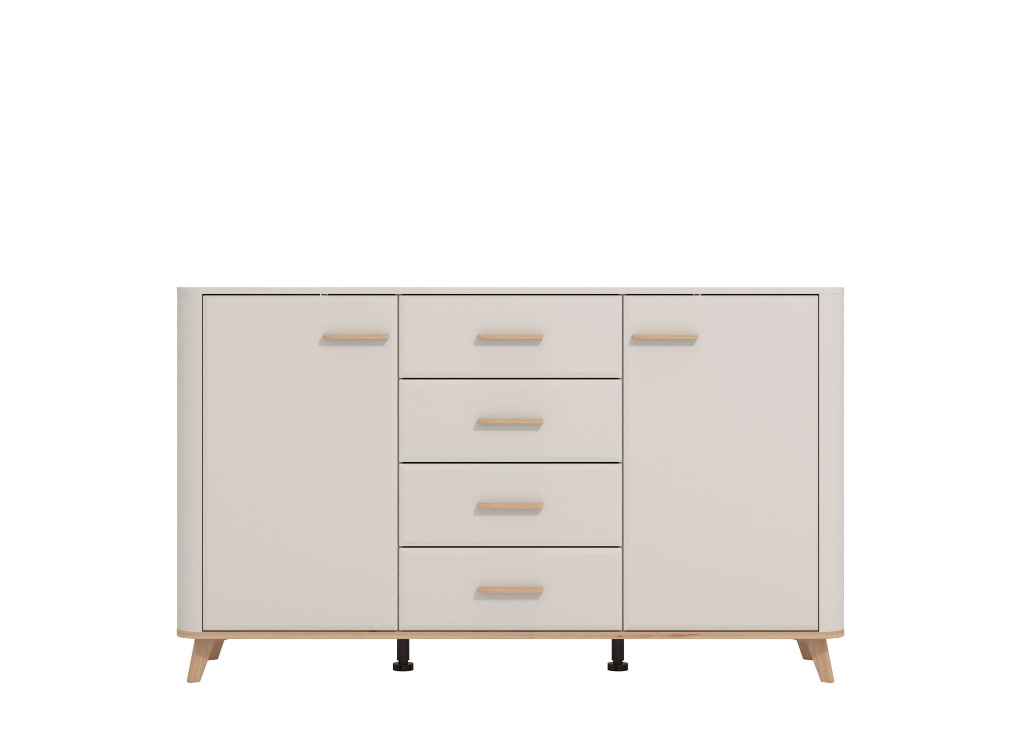 Home affaire Sideboard »Darwen Kombikommode, Sideboard, Schubladenkommode« Abgerundete Kanten, matte Kaschmir-Oberflächen, Gesamtmaße:154x40x90,5