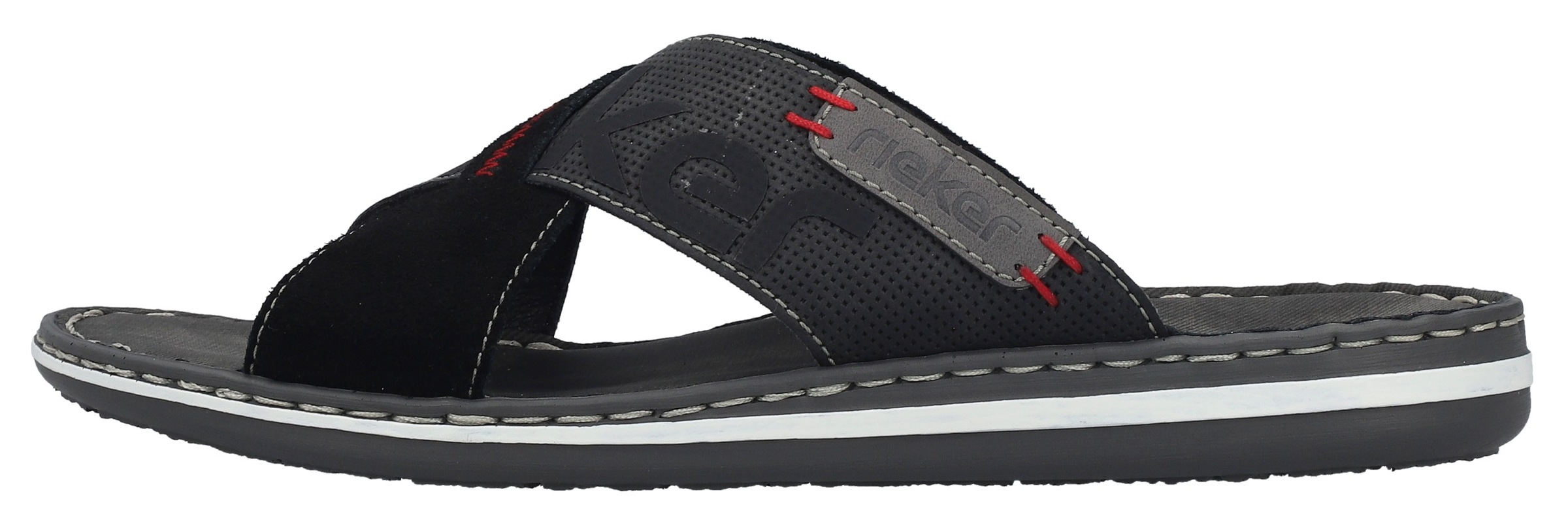 Rieker Pantolette  Sommerschuh, Schlappen, Poolslides, mit Kontraststeppung