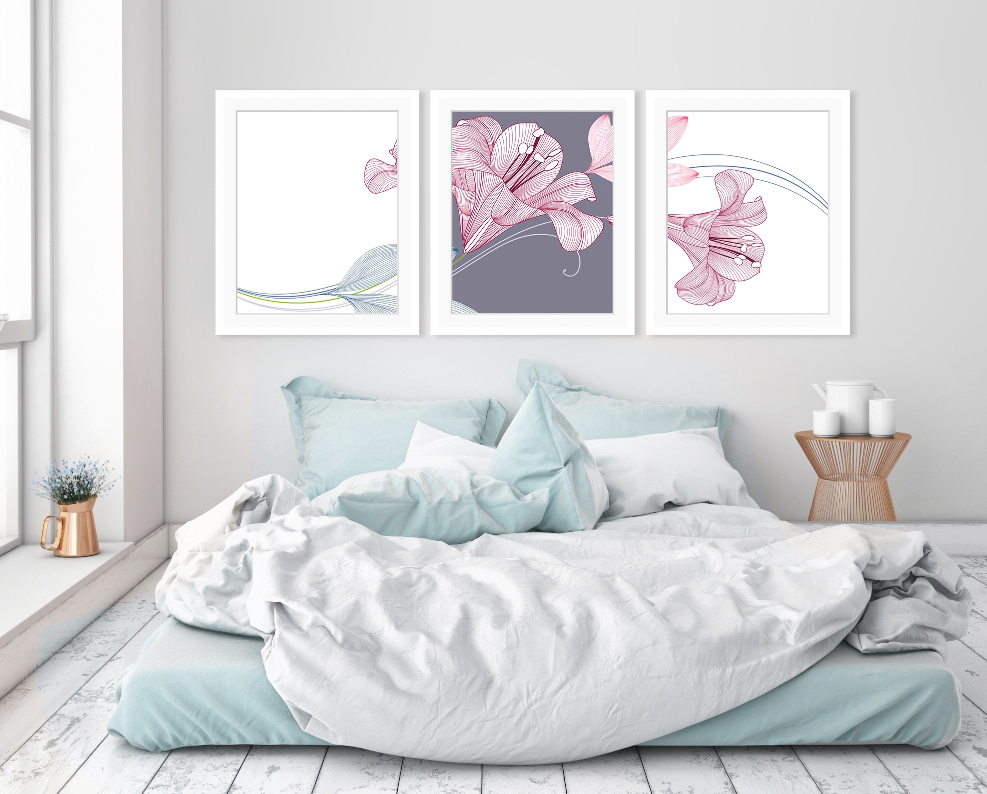 queence Bild »Alma«, Blumen, (Set), Blumen, gerahmt