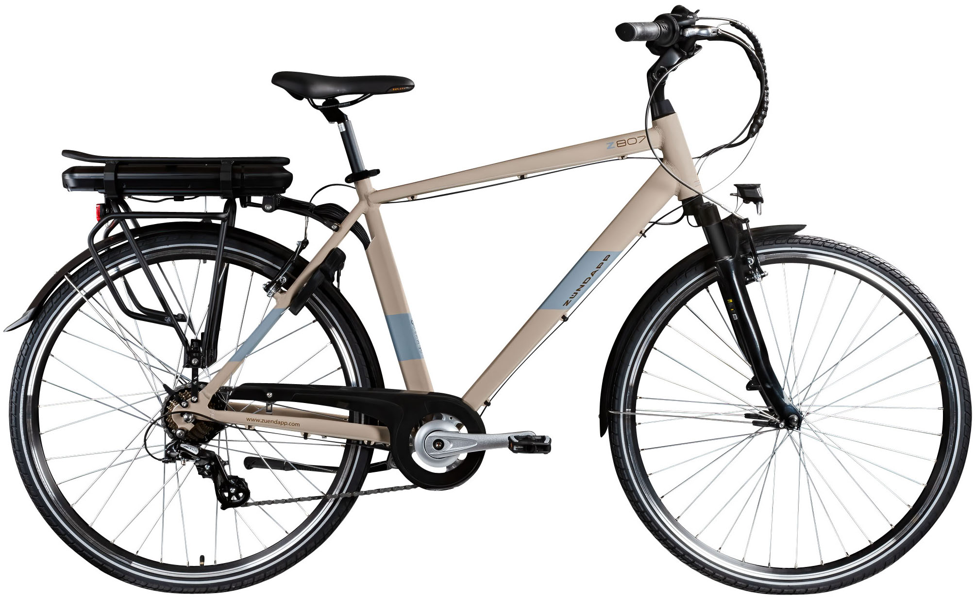 Zündapp "Z807" 7 Gang Shimano Altus Schaltwerk Kettenschaltung Heckmotor 250 W Pedelec, Elektrofahrrad für Damen und Herren