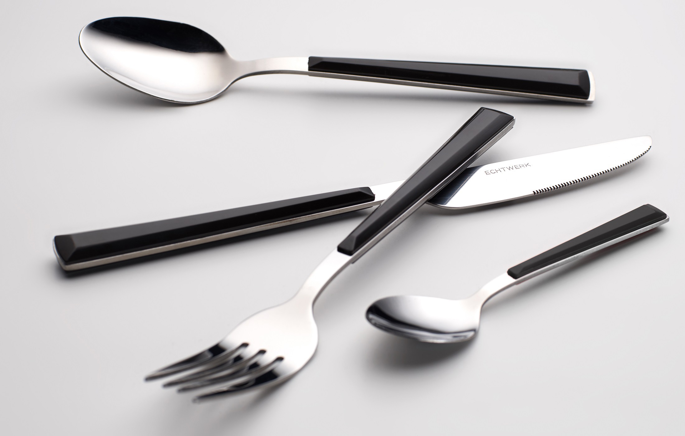 ECHTWERK Besteck-Set »Basic«, (Set, 16 tlg.), Camping/Picknickbesteck, Kunststoffgriffe