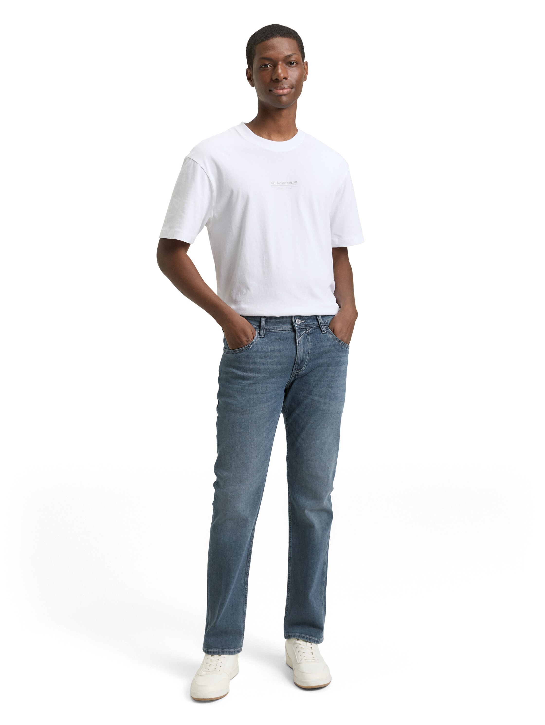 Straight-Jeans TOM TAILOR DENIM, Herren, Gr. 32, Länge 32, mid stone blau grau denim, Denim/Jeans, Obermaterial: 98% Baumwolle, 2% Elasthan. Futter: 65% Polyester, 35% Baumwolle, straight fit, Jeans Straight-Jeans, im klassischen 5-Pocket-Design 3
