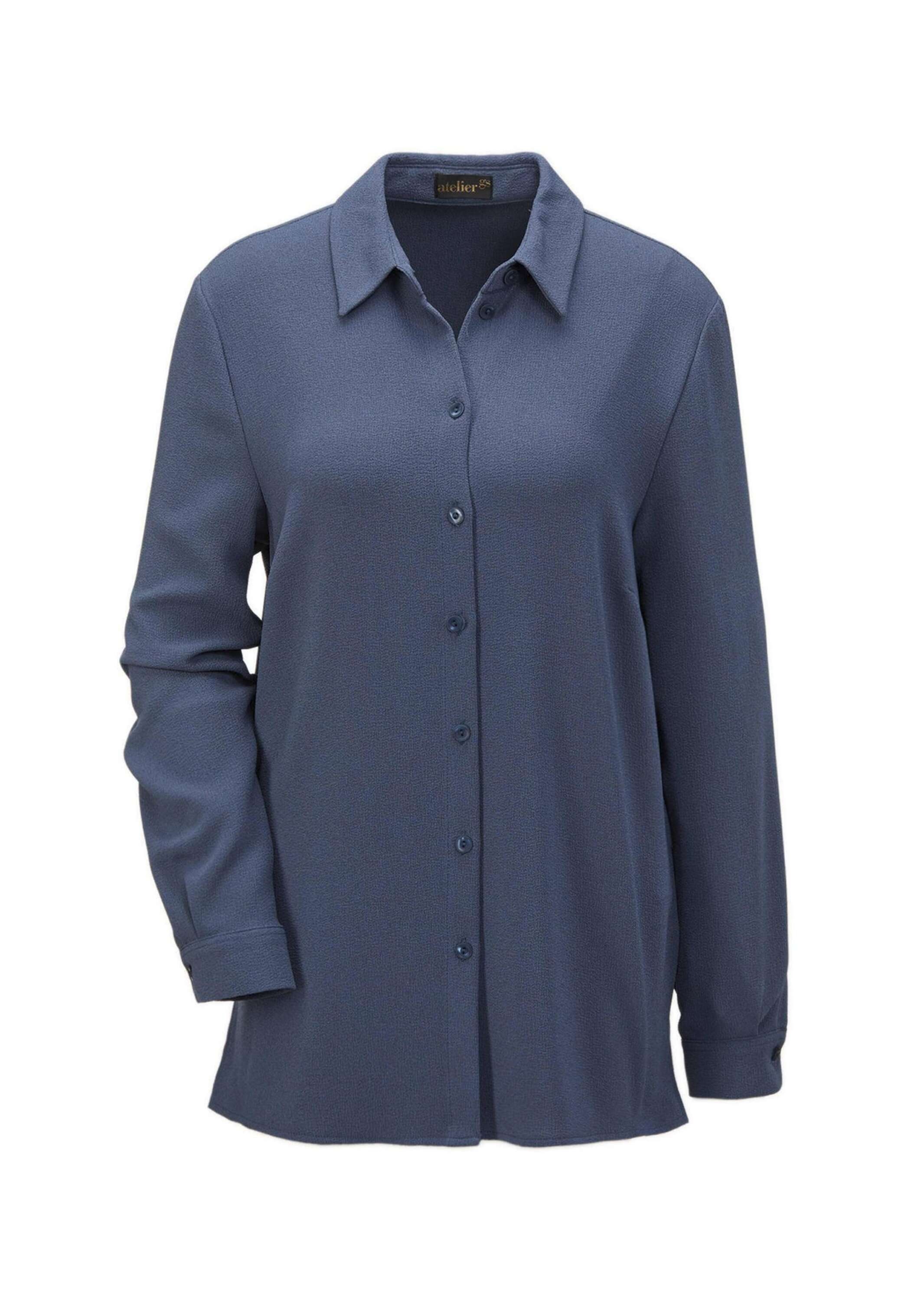 GOLDNER Damen Kurzjacke "Leichte Blusenjacke in pflegeleichter Qualität", blau, Gr. 38, Obermaterial: 97% Polyester PES. 3% Elasthan EL., Jacken