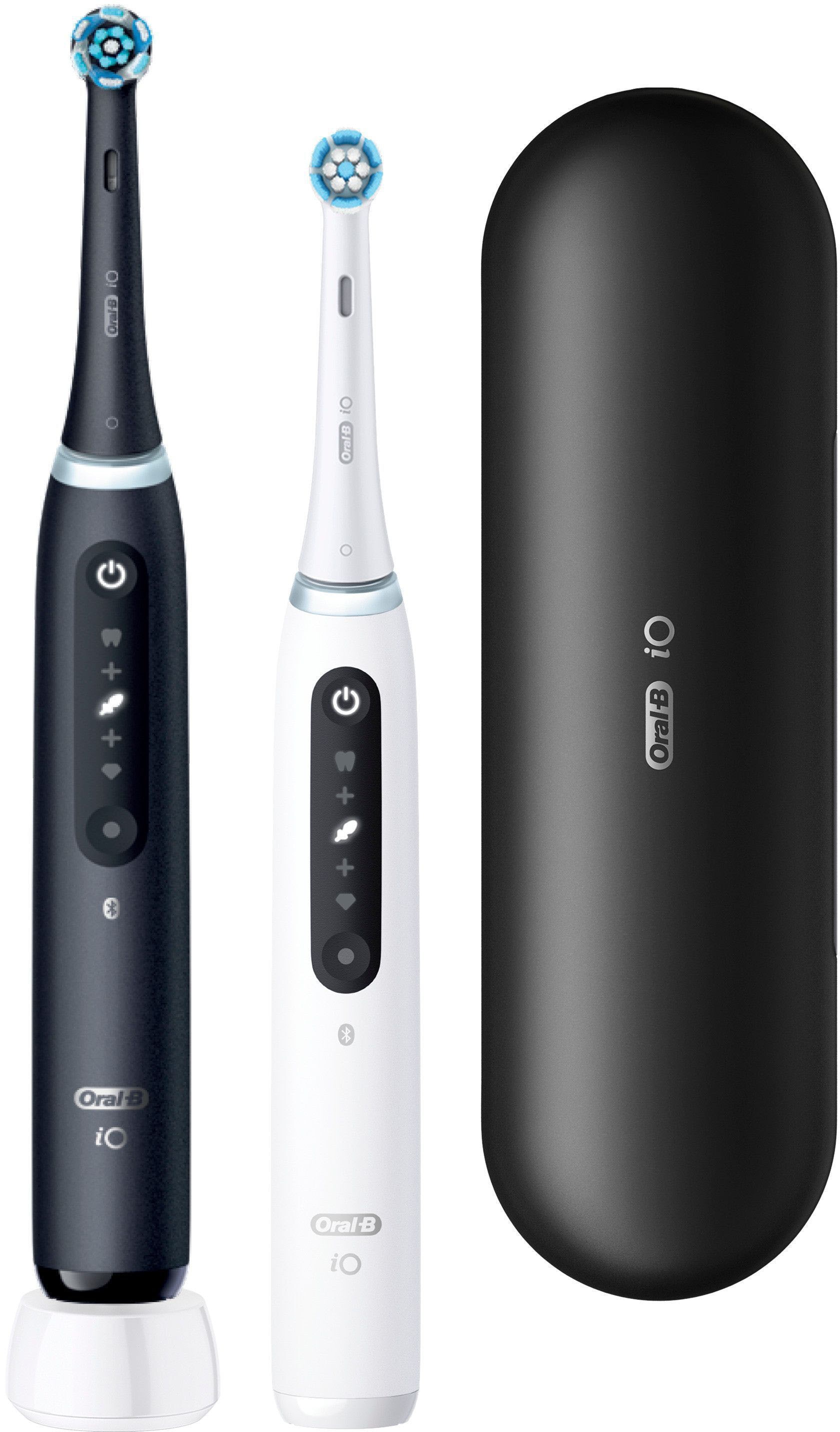 Oral-B Elektrische Zahnbürste »iO 5 Duopack« 2 Stk. Aufsteckbürsten mit Magnet-Technologie, LED-Anzeige, 5 Putzmodi, Reiseetui
