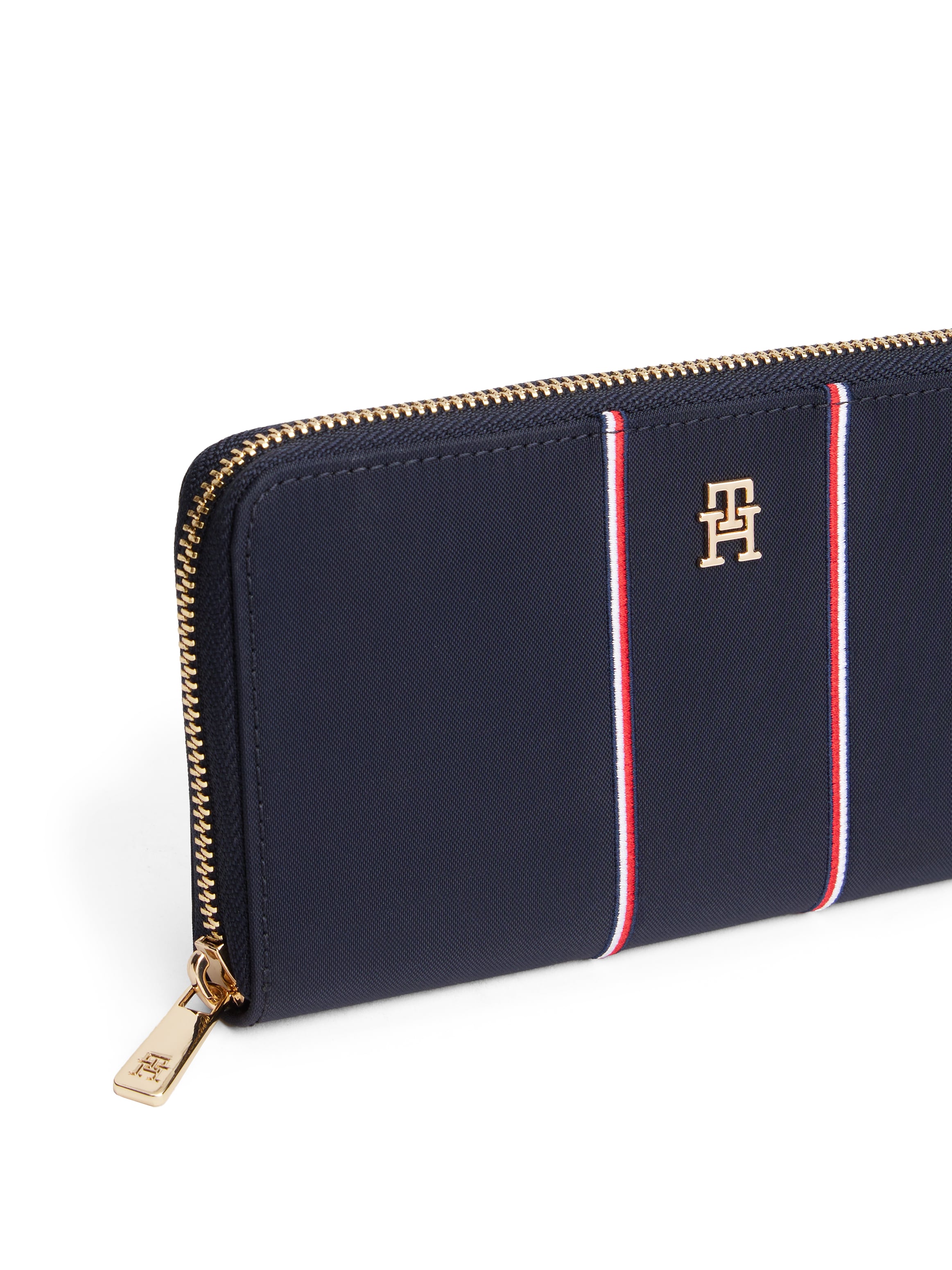 Tommy Hilfiger Geldbörse »TH ICON LRG ZA NYLON CORP« Unisex Portemonnaie, Geldbeutel mit TH-Schmucklogo