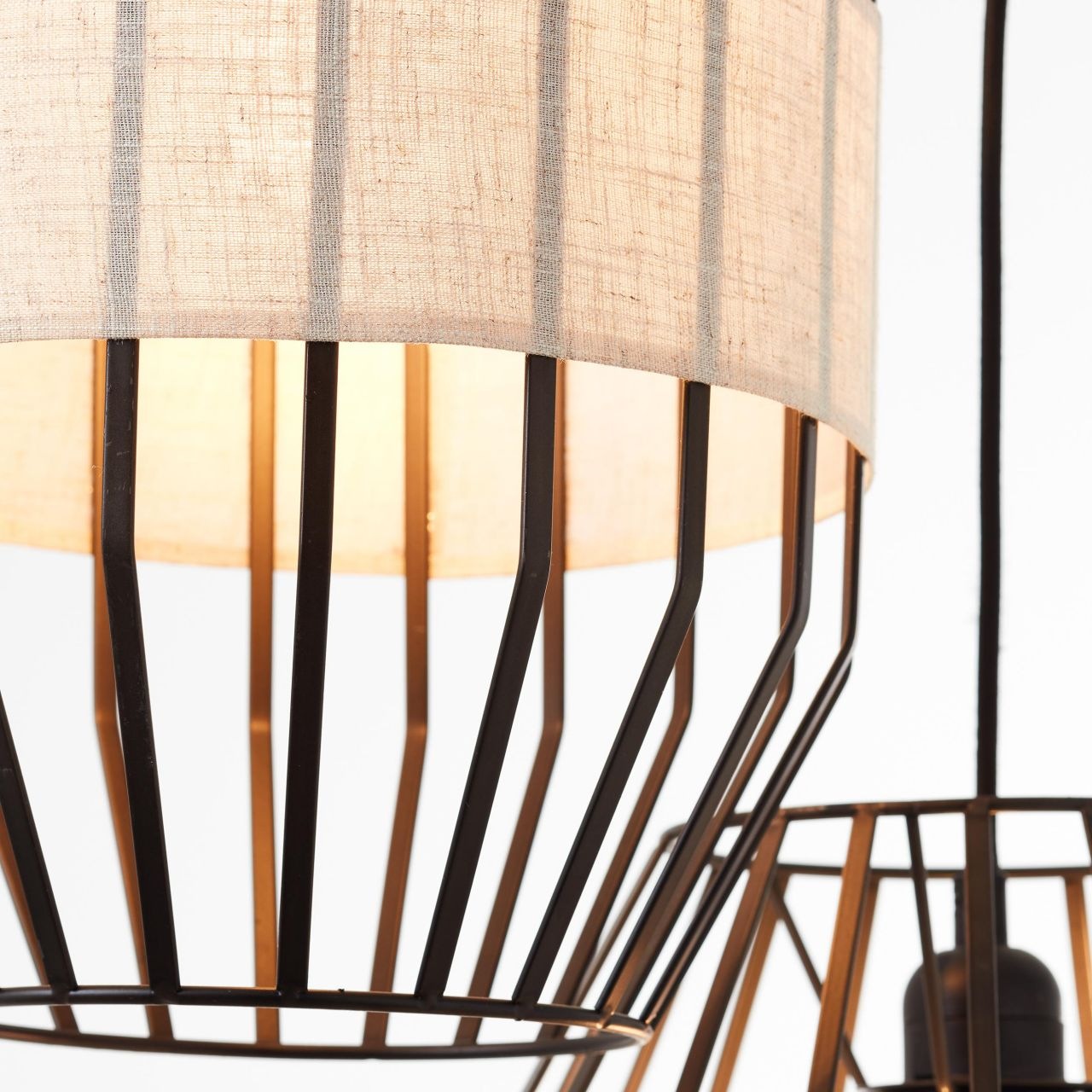 Brilliant Pendelleuchte »Slope« E27 1 Stk. Hängelampe 3flg schwarz/natur