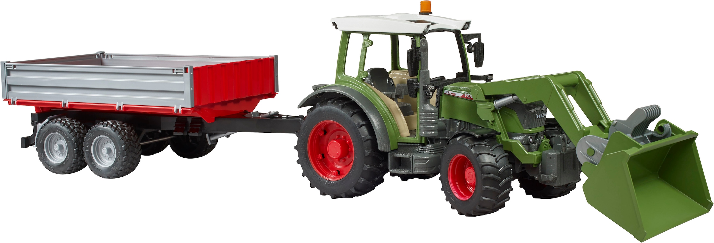 Bruder® Spielzeug-Traktor »Fendt Vario 211 mit Frontlader und Bordwandhänger (02182)«, Made in Europe