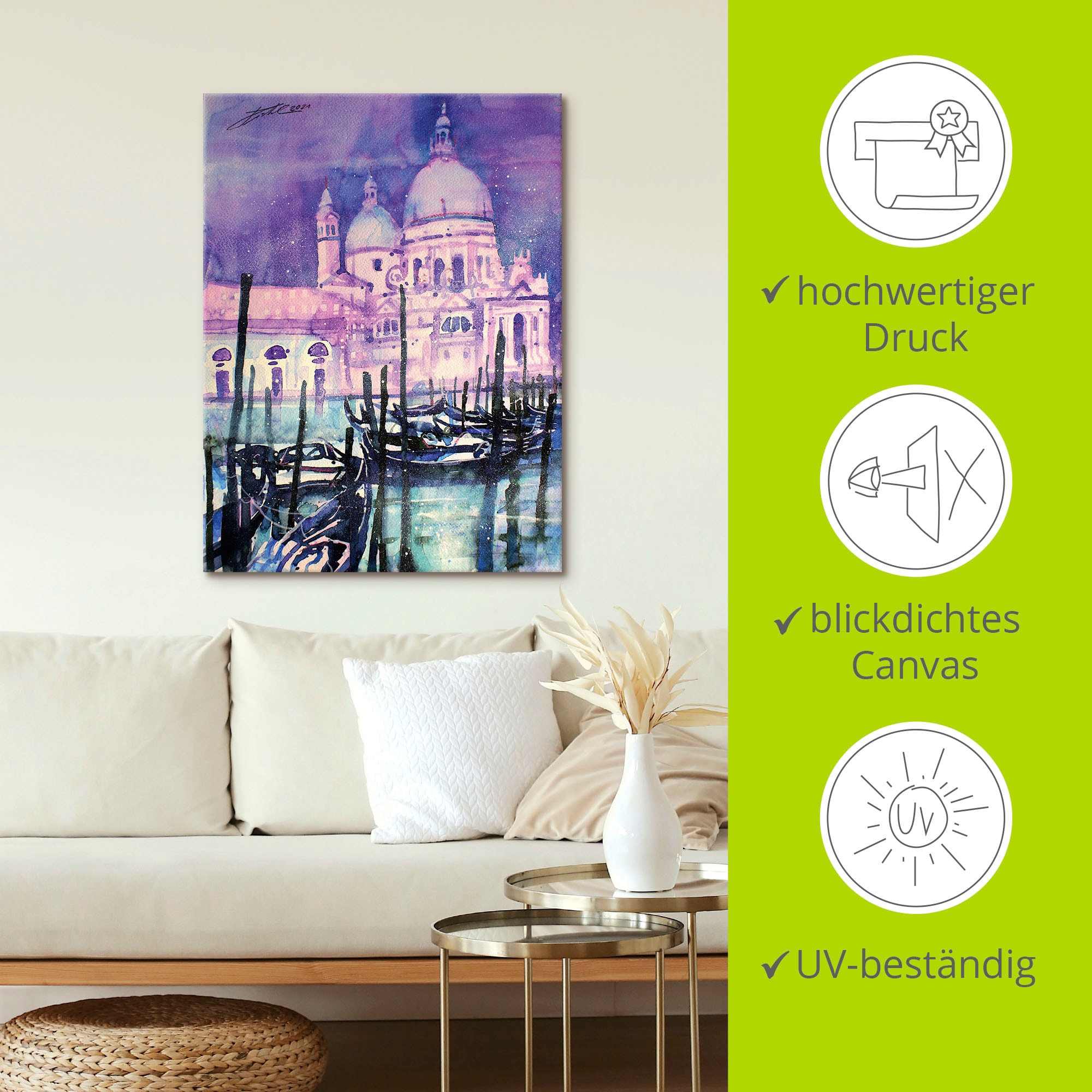 Artland Leinwandbild »Venedig, Santa Maria della Salute«, Venedig, (1 St.), auf Keilrahmen gespannt