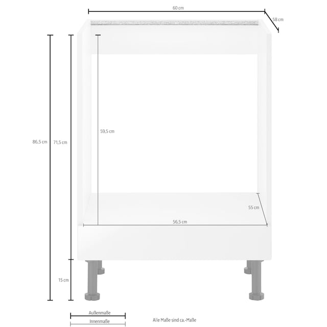 wiho Küchen Herdumbauschrank »Ela«, Breite 60 cm kaufen | BAUR