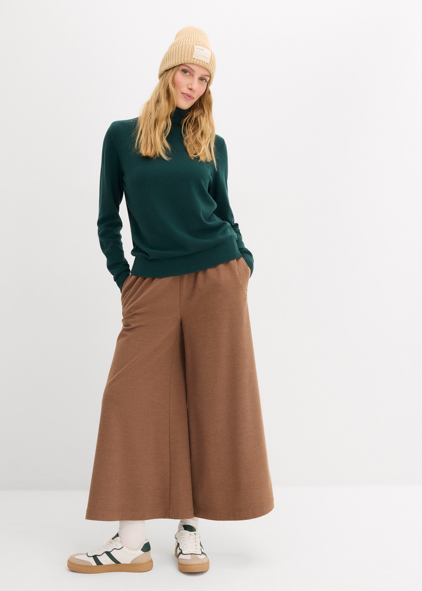 bonprix Rollkragenpullover »Rollkragenpullover« aus Baumwolle und Polyamid, Rollkragen, figurbetonte Passform