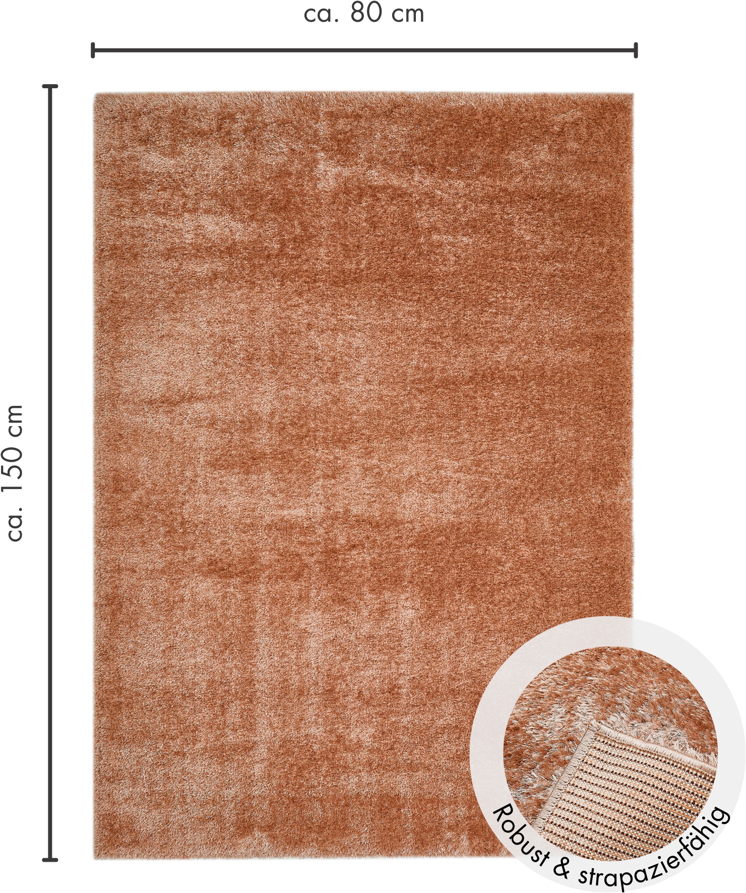 LUXOR living Hochflor-Teppich »Gela«, rechteckig, 45 mm Höhe, Uni Farben, weich und flauschig, ideal im Wohnzimmer & Schlafzimmer