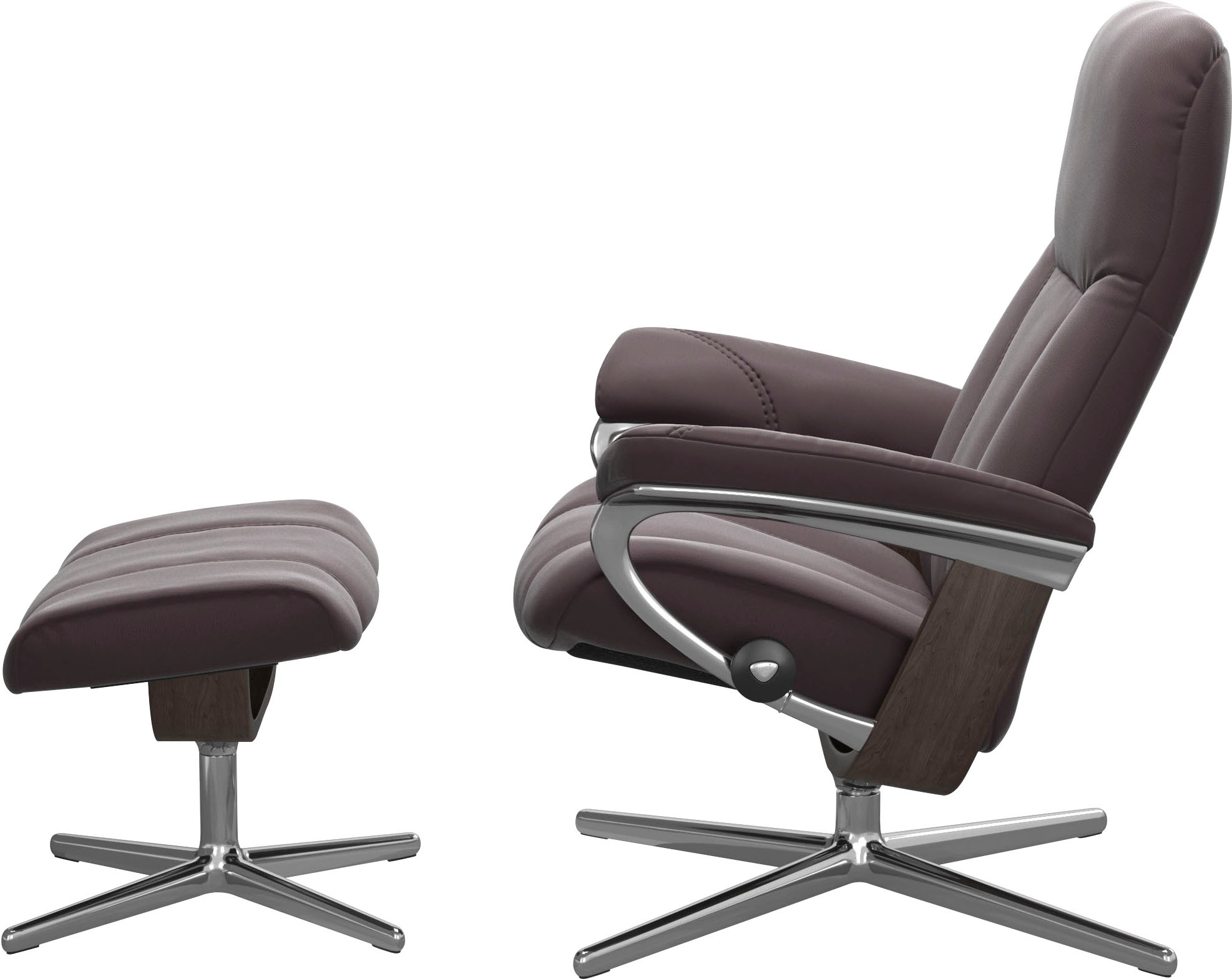 Relaxsessel STRESSLESS "Consul", rot (bordeaux paloma), B:78cm H:97cm T:70cm, Sessel, Relaxsessel, mit Cross Base, Größe S, M & L, Holzakzent Wenge 3