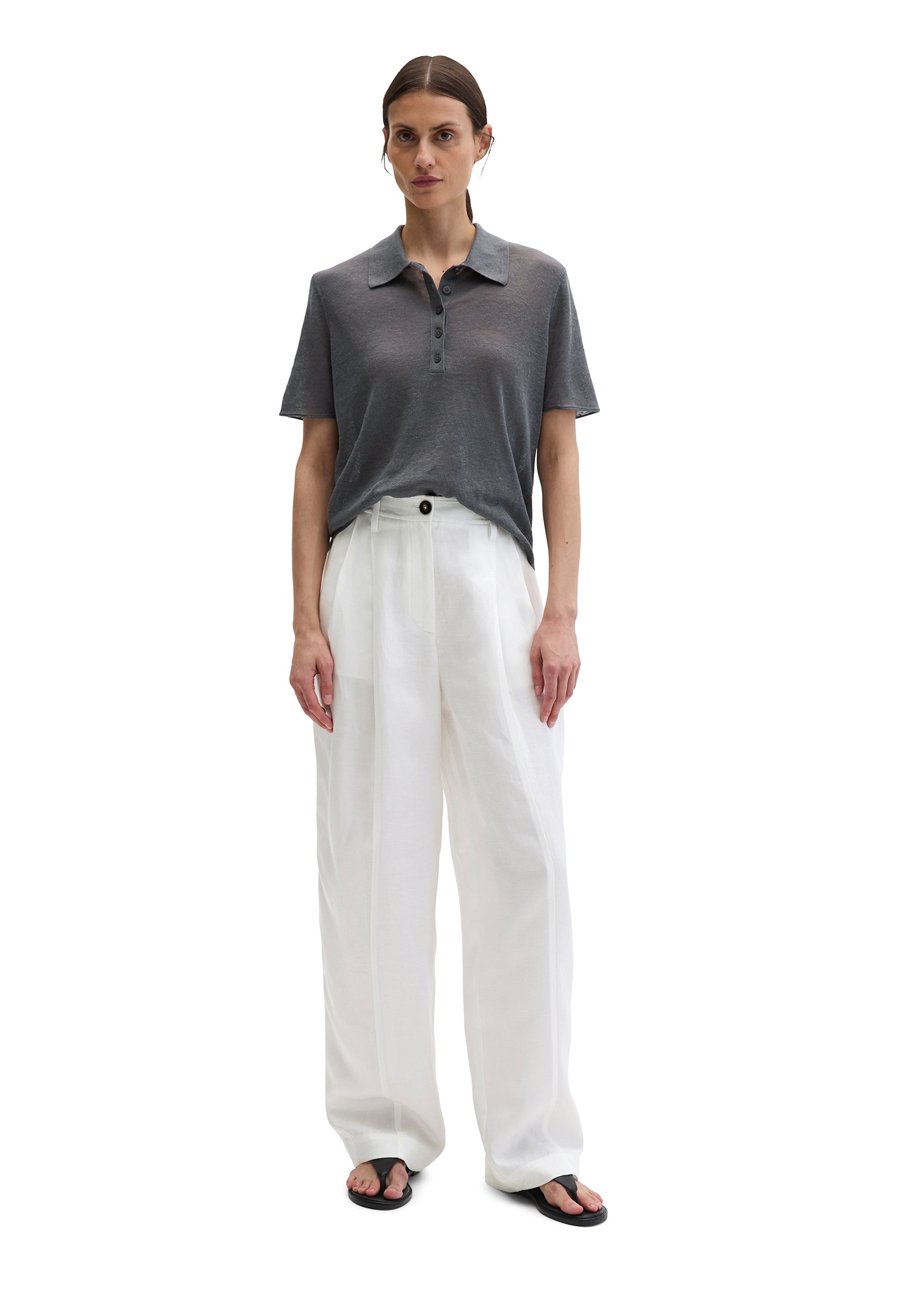Marc O'Polo Polokragenpullover »aus reinem Leinen«