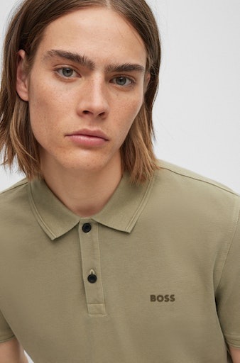 Black Friday BOSS ORANGE Poloshirt »Prime 10203439 01«, mit dezentem  Logoschriftzug auf der Brust | BAUR