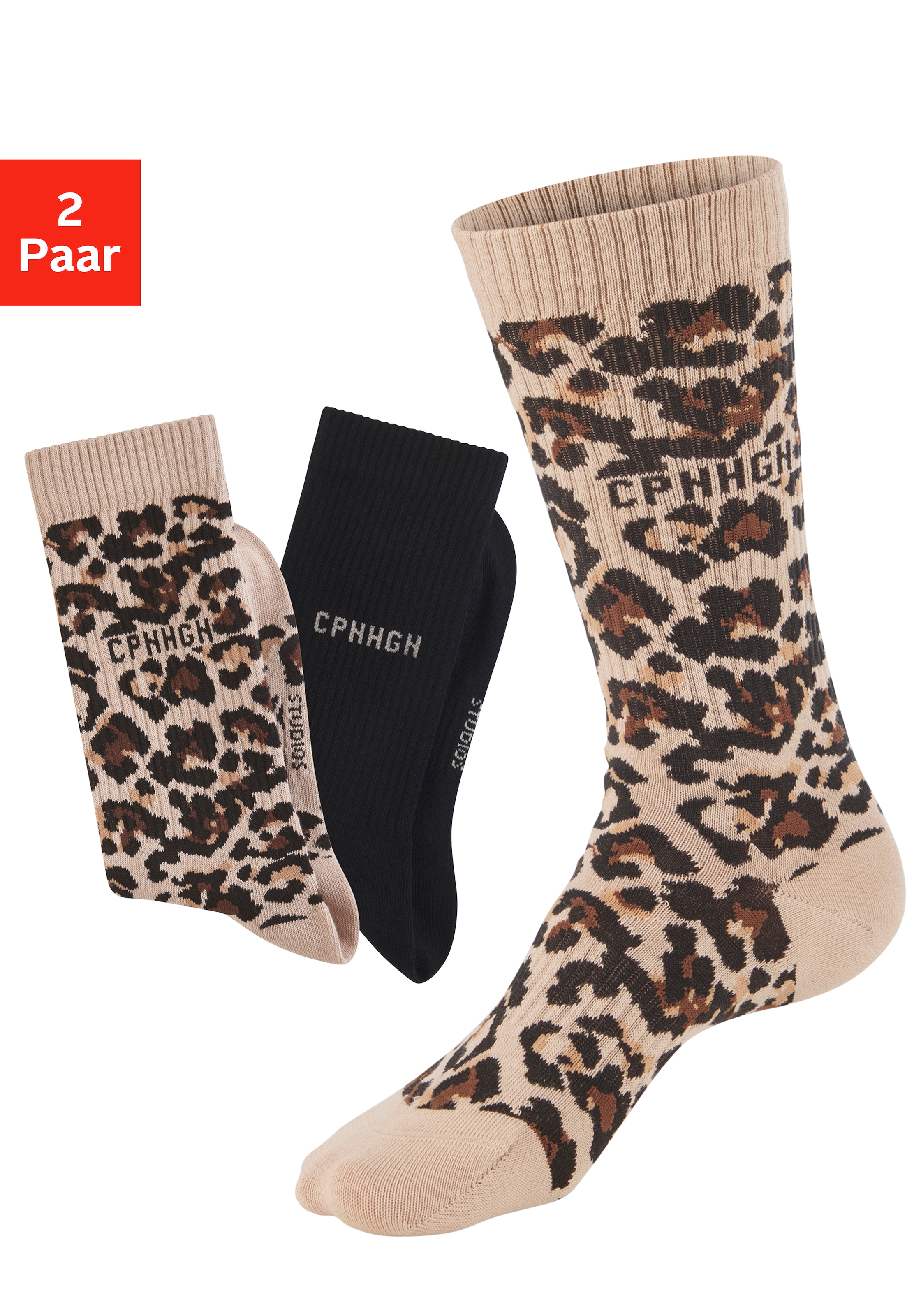 Copenhagen Studios Langsocken, (Packung, 2 Paar), gemustert und uni günstig online kaufen