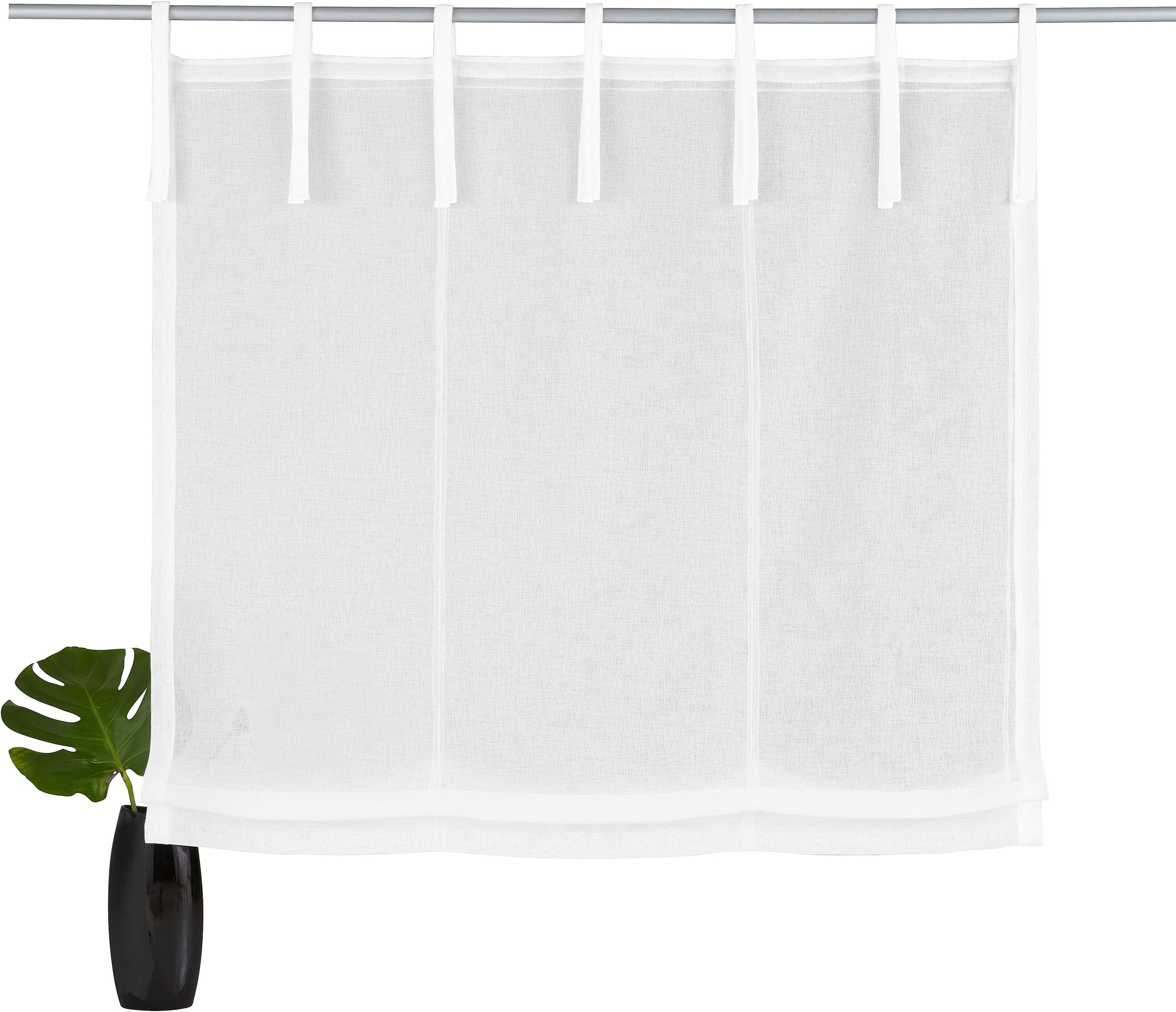 my home Raffrollo "TENDER" mit Bindebänder transparent, Leinen Optik mit St günstig online kaufen