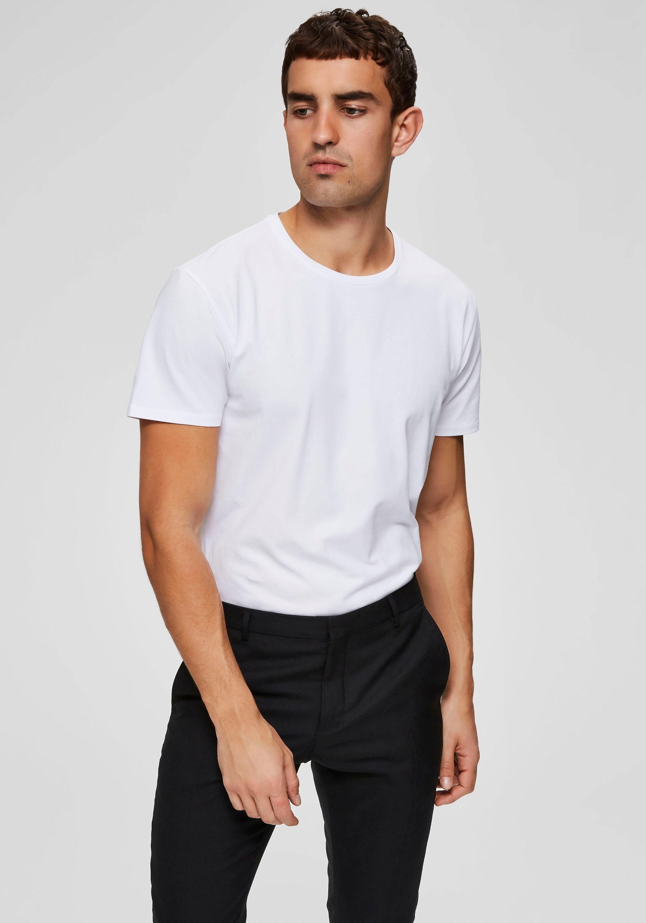 SELECTED HOMME Rundhalsshirt "SLHNEWPIMA SS O-NECK TEE NOOS" günstig online kaufen