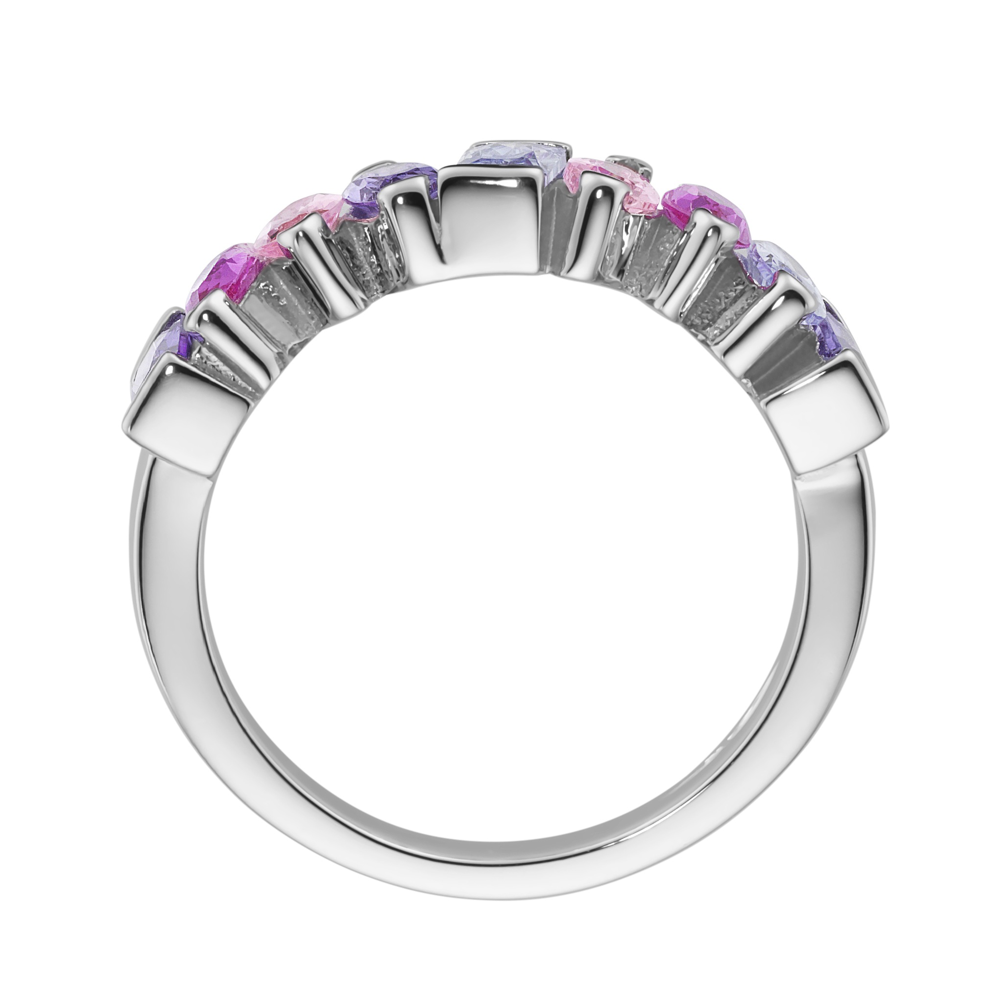GIORGIO MARTELLO MILANO Silberring »Korund pink und Zirkonia mehrfarbig, Silber 925«