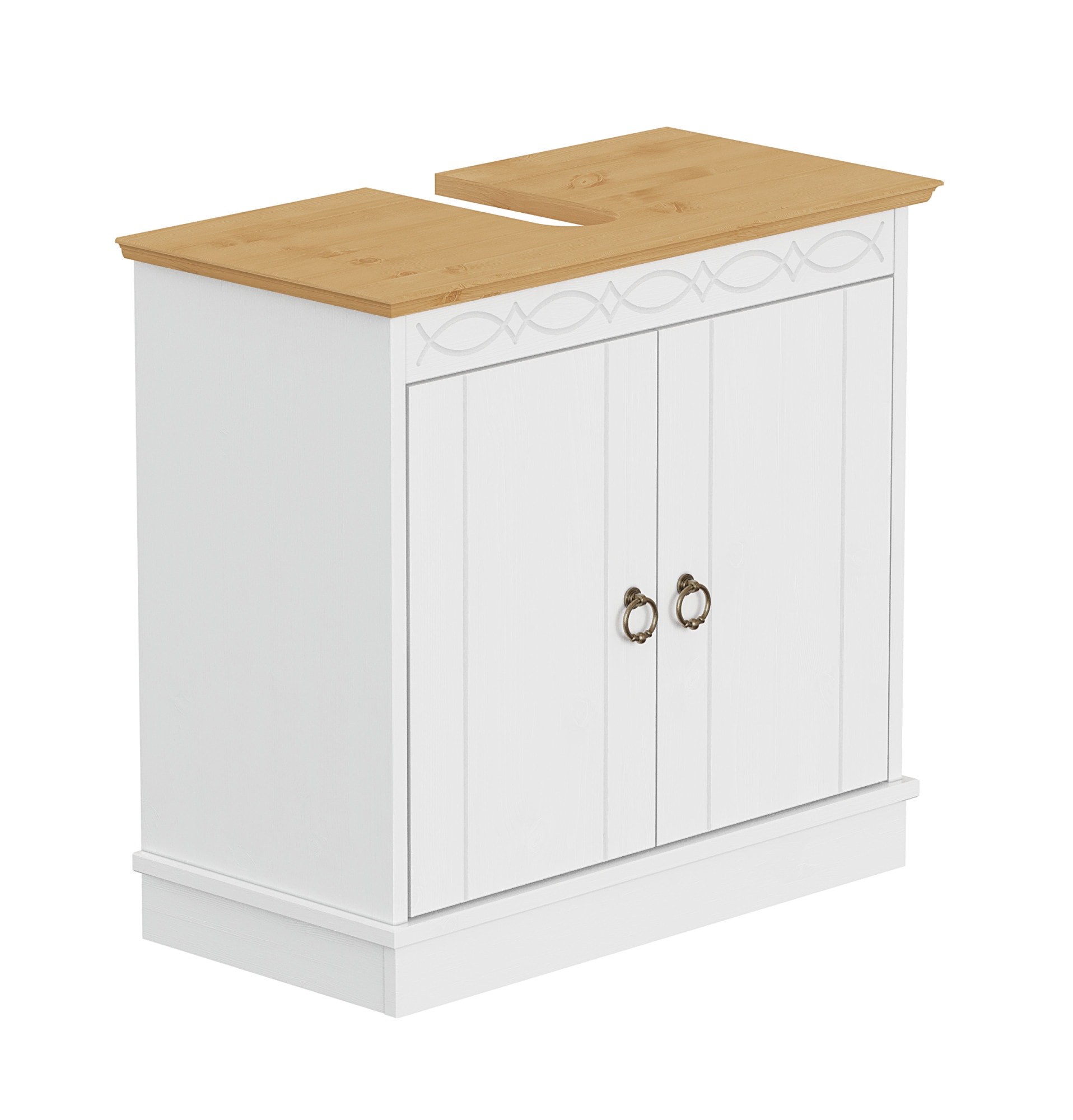 OTTO home Waschbeckenunterschrank "Indra, Badschrank, Badmöbel, Badezimmerschrank" aus massiver Kiefer, 2 Türen, FSC-zertifiziert