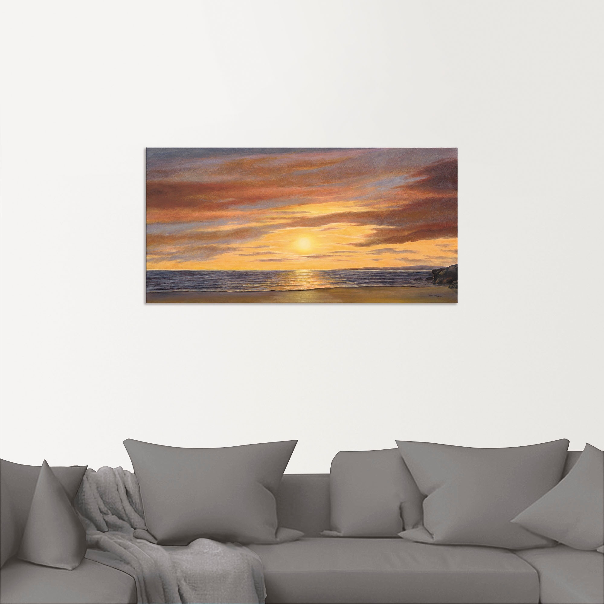 Artland Wandbild »Sonne am Strand«, Strand, (1 St.), als Alubild, Outdoorbild, Leinwandbild, Poster, Wandaufkleber