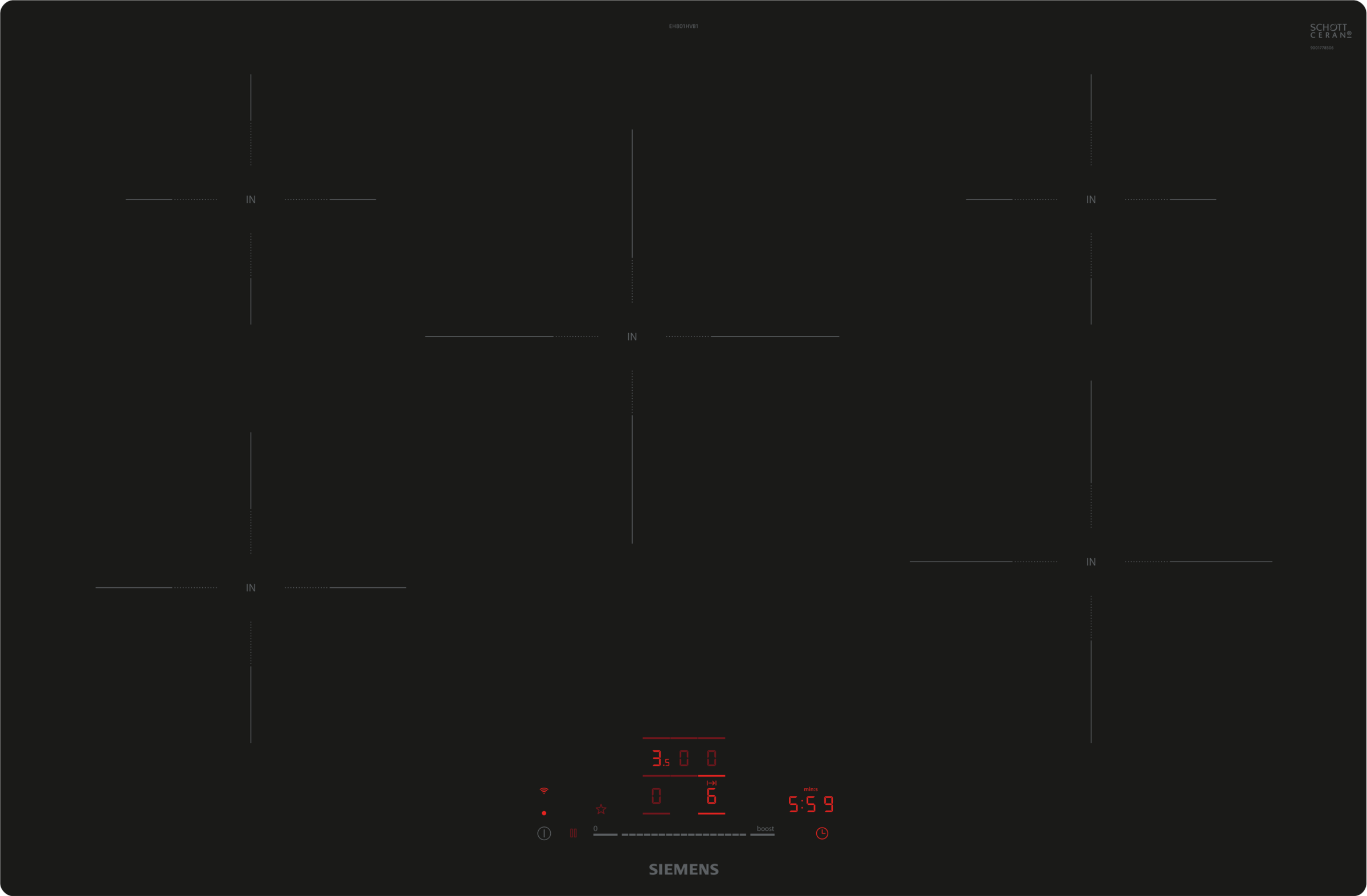 SIEMENS Induktions-Kochfeld "EH801HVB1E" touchSlider - Funktion für Bedienu günstig online kaufen